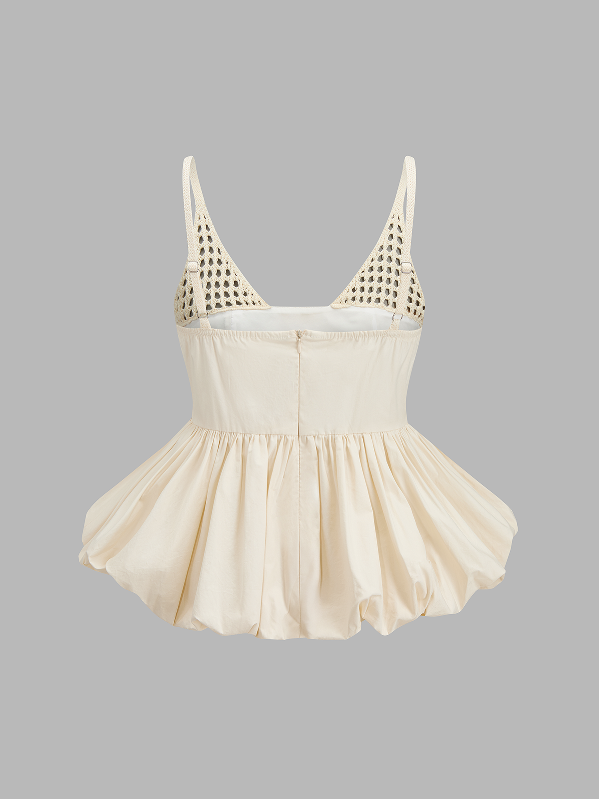 Crochet Cotton Bubble Hem Cami Top