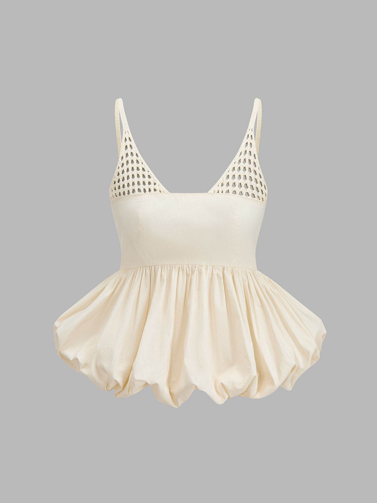 Crochet Cotton Bubble Hem Cami Top