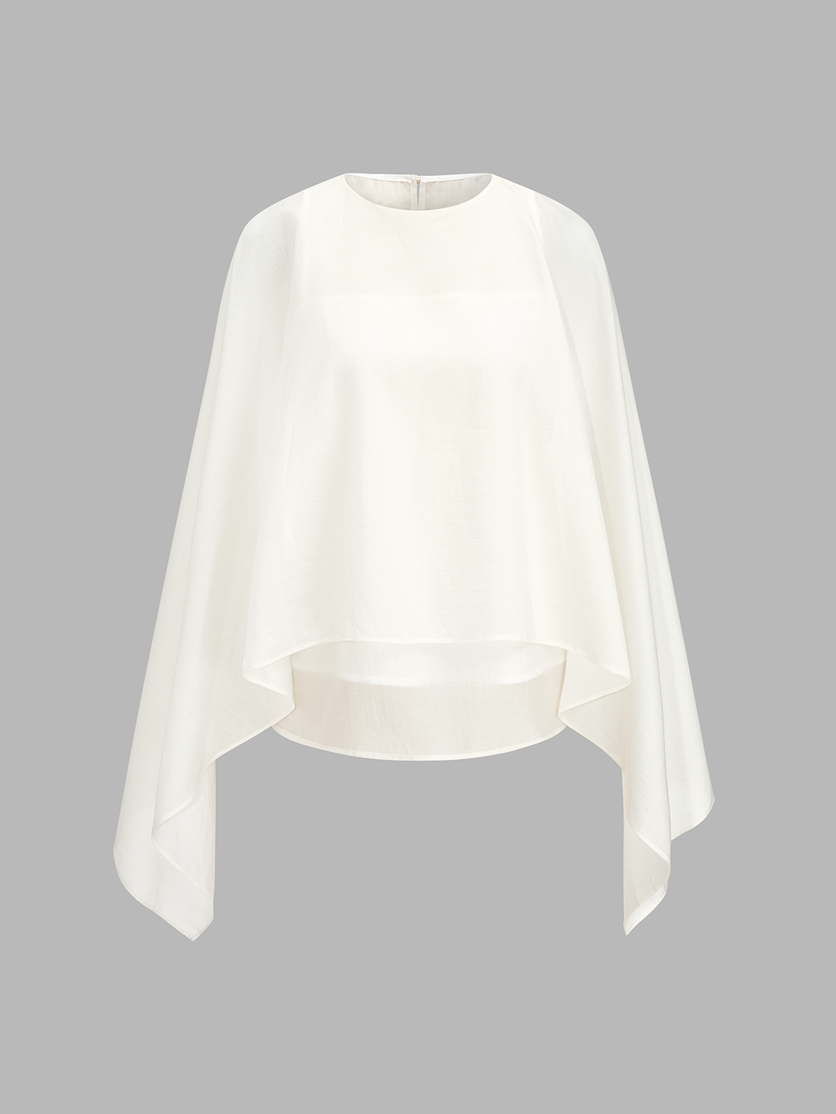 Tencel-Blend Asymmetric Flowy Blouse