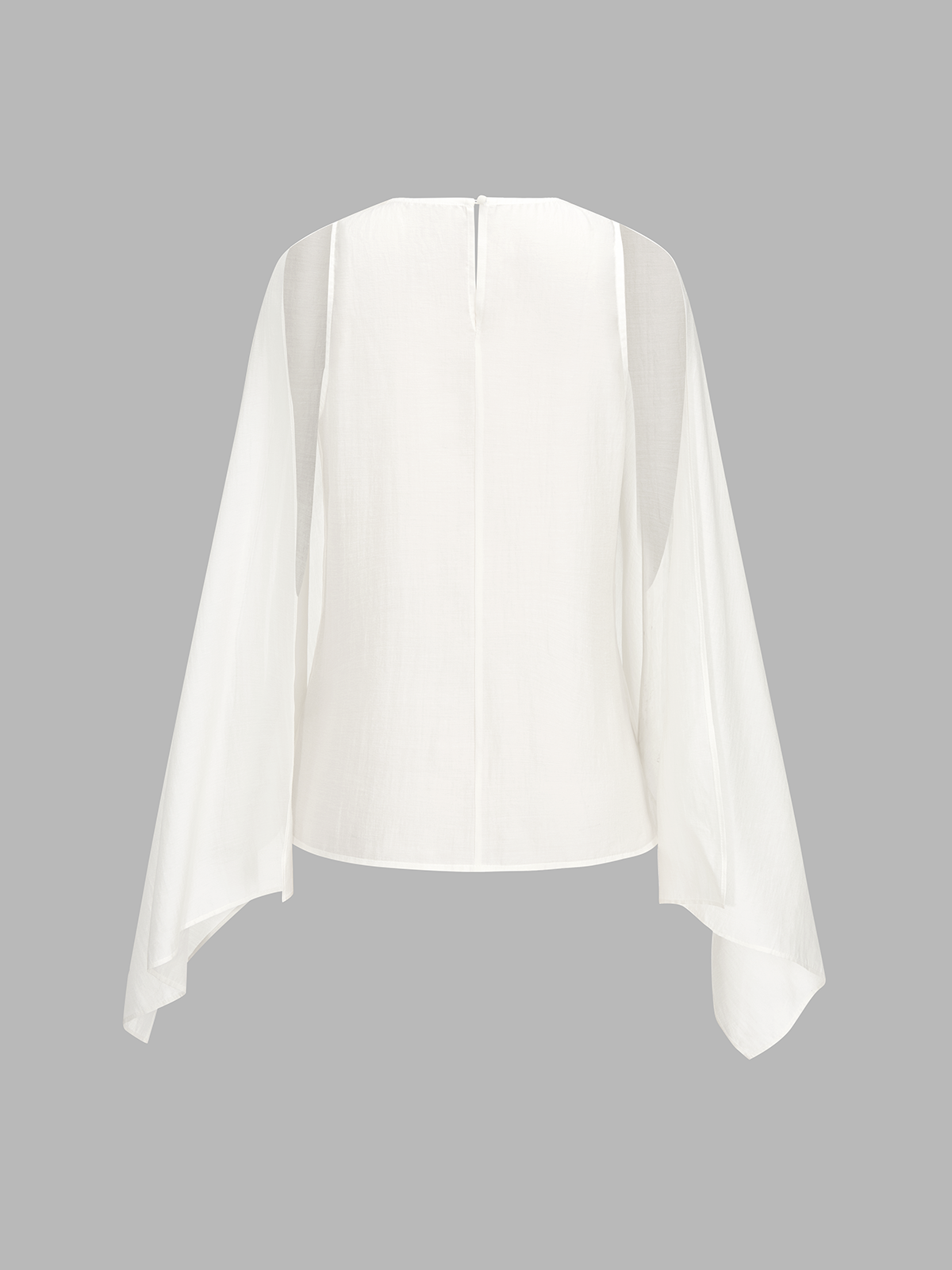 Tencel-Blend Asymmetric Flowy Blouse