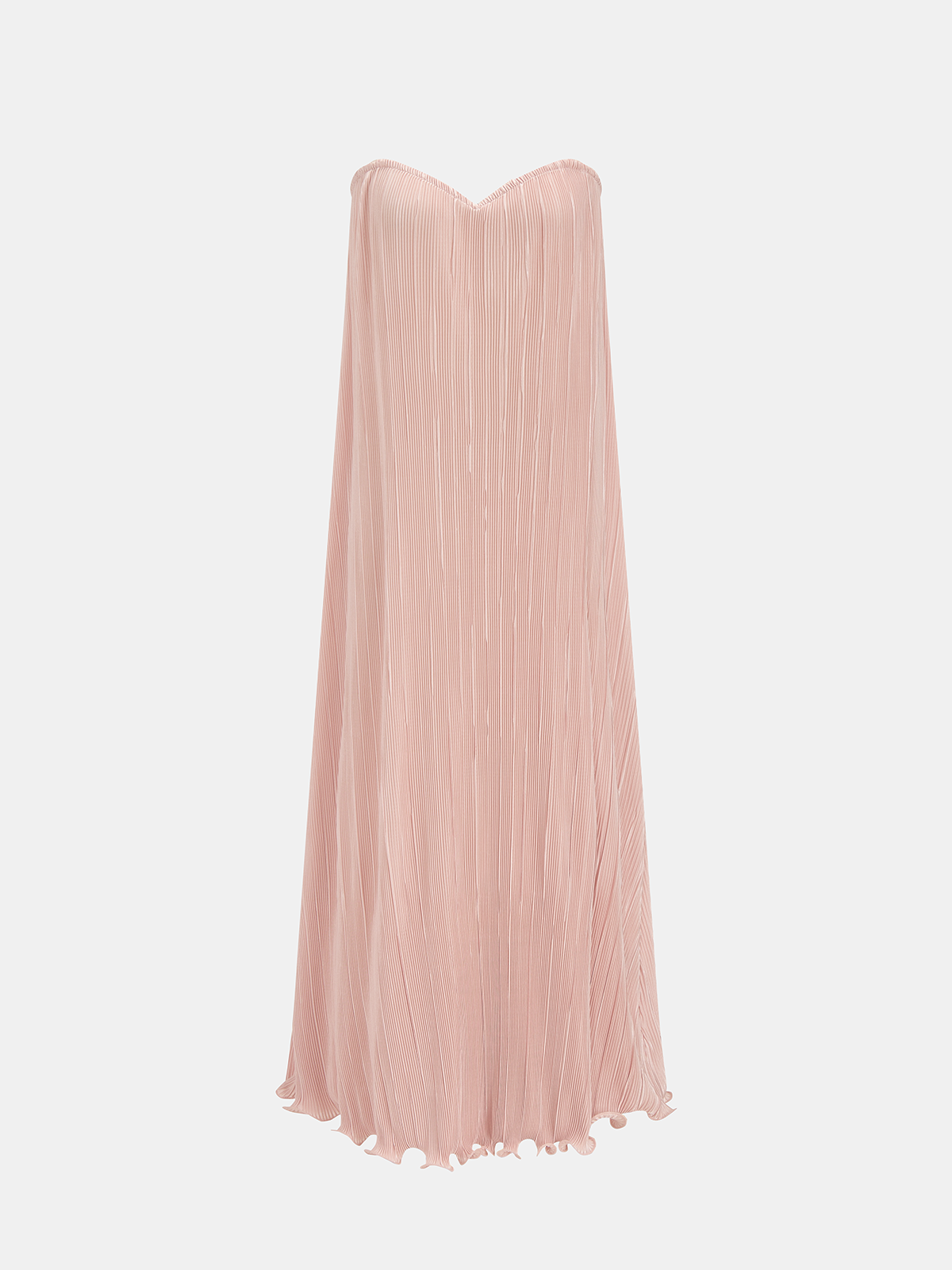 Strapless Pleated Maxi Dress