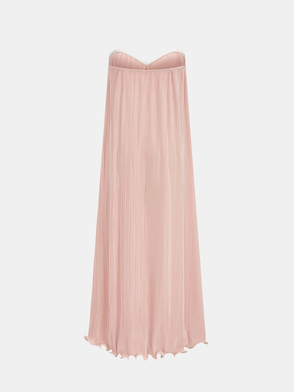 Strapless Pleated Maxi Dress
