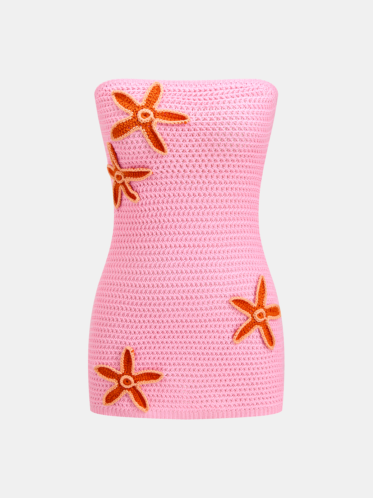 Mini-robe bustier au crochet, motif étoile de mer