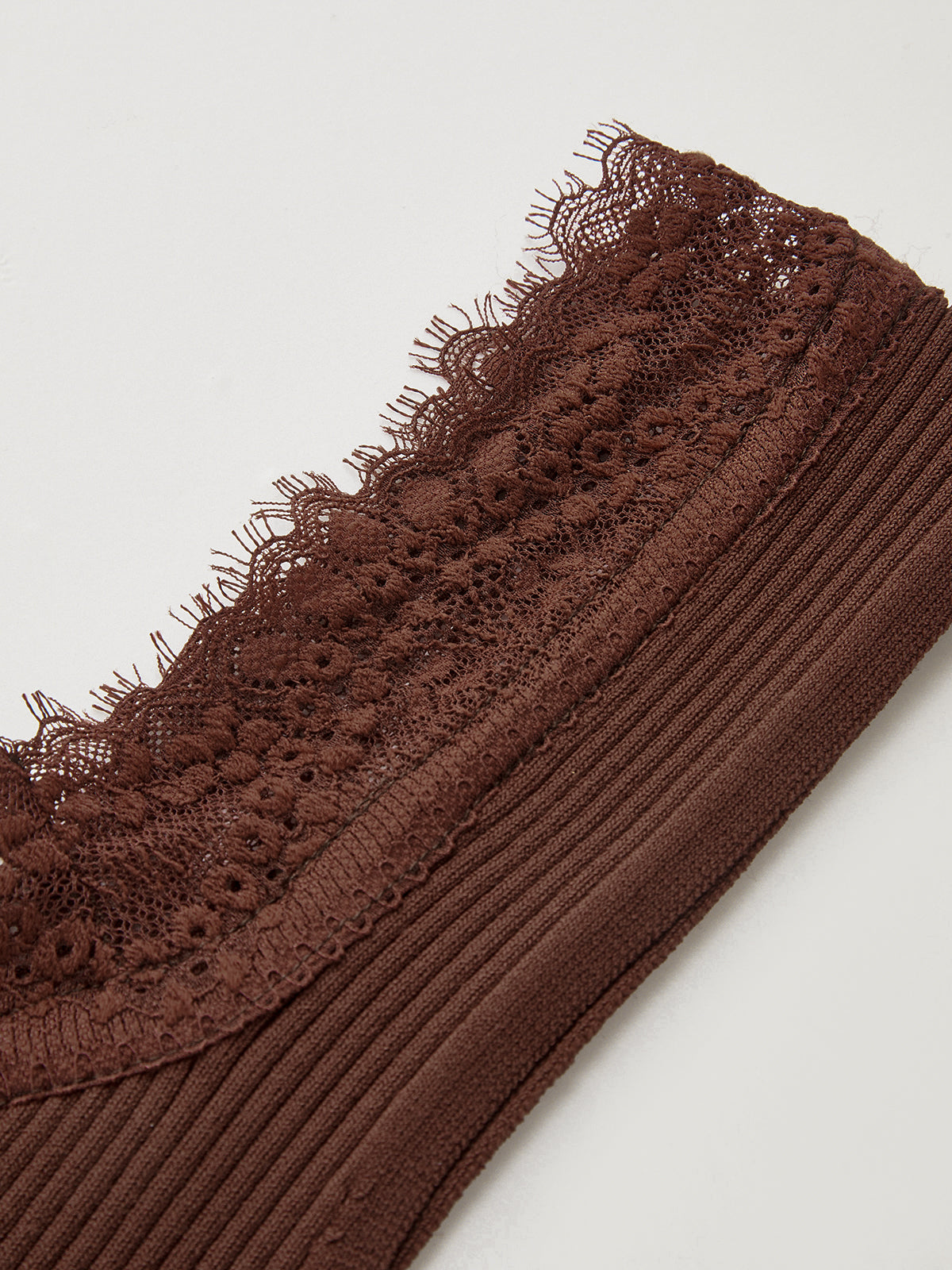 Lace Trim Ribbed Knit Tank Top