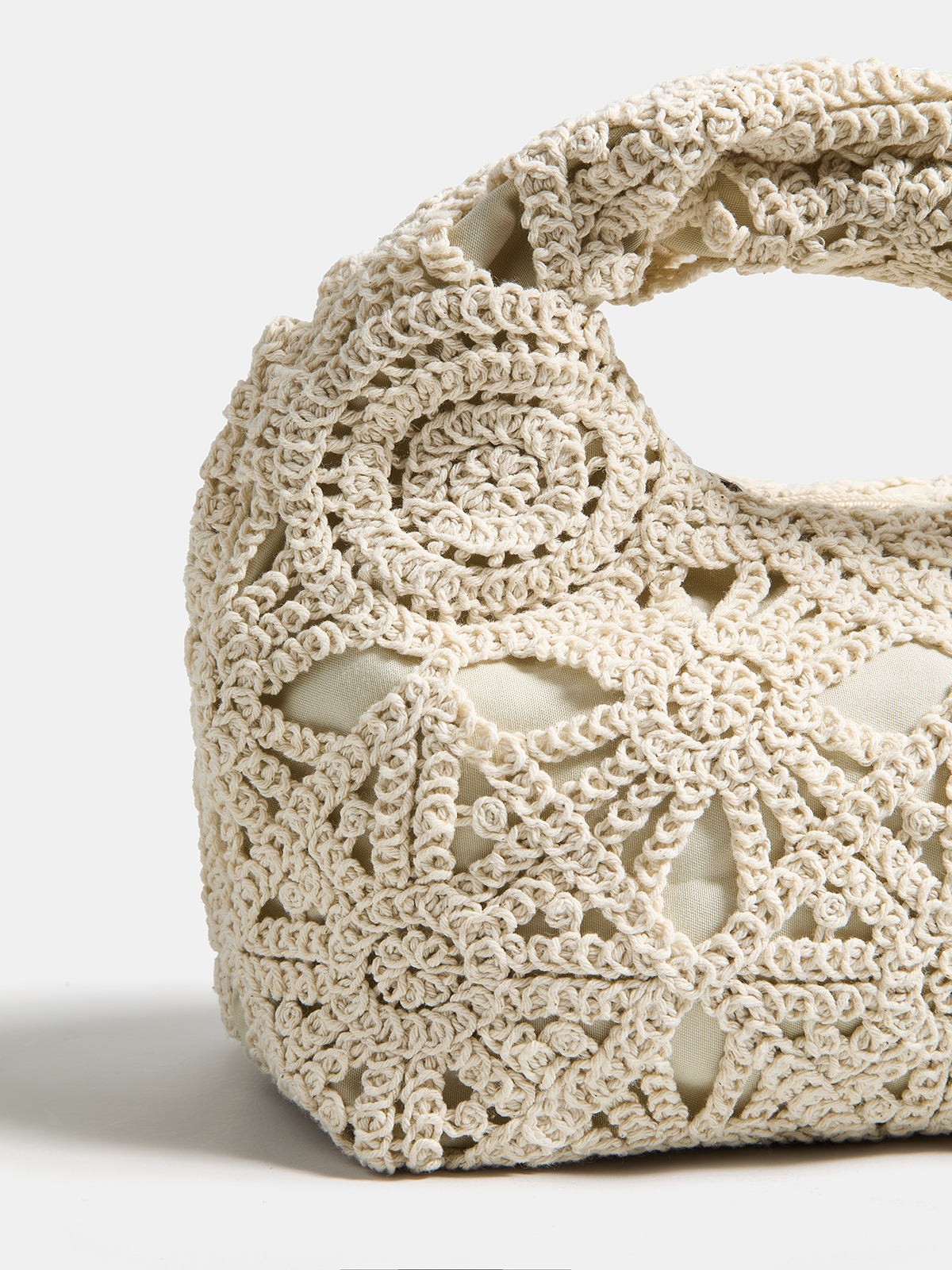 Crochet Hollow Handheld Hobo Bag