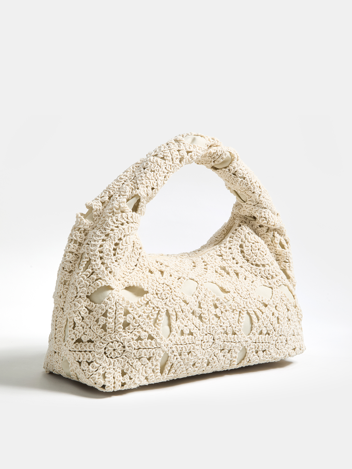 Crochet Hollow Handheld Hobo Bag
