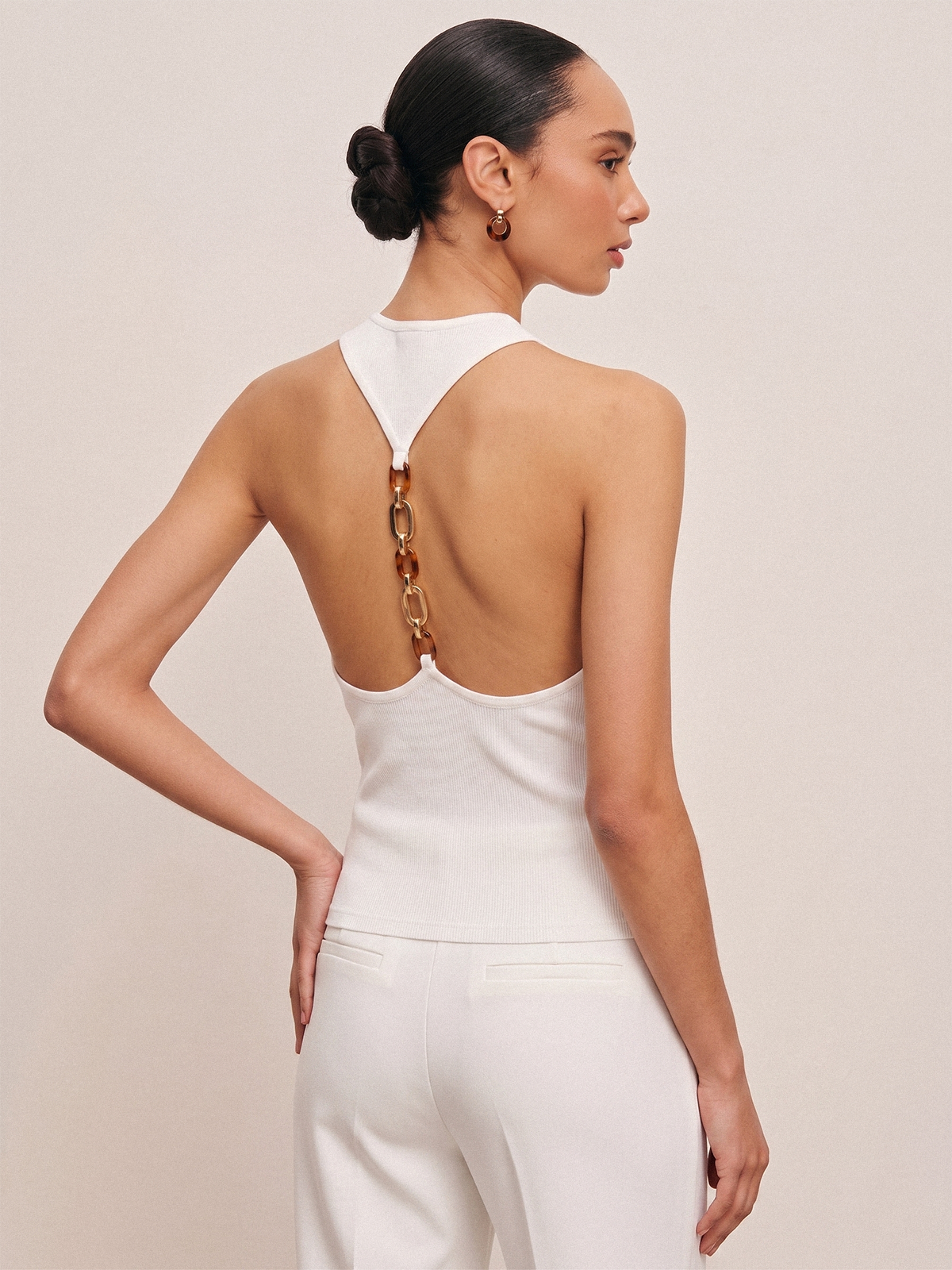 Ketten-Decor rückenfreies Tanktop