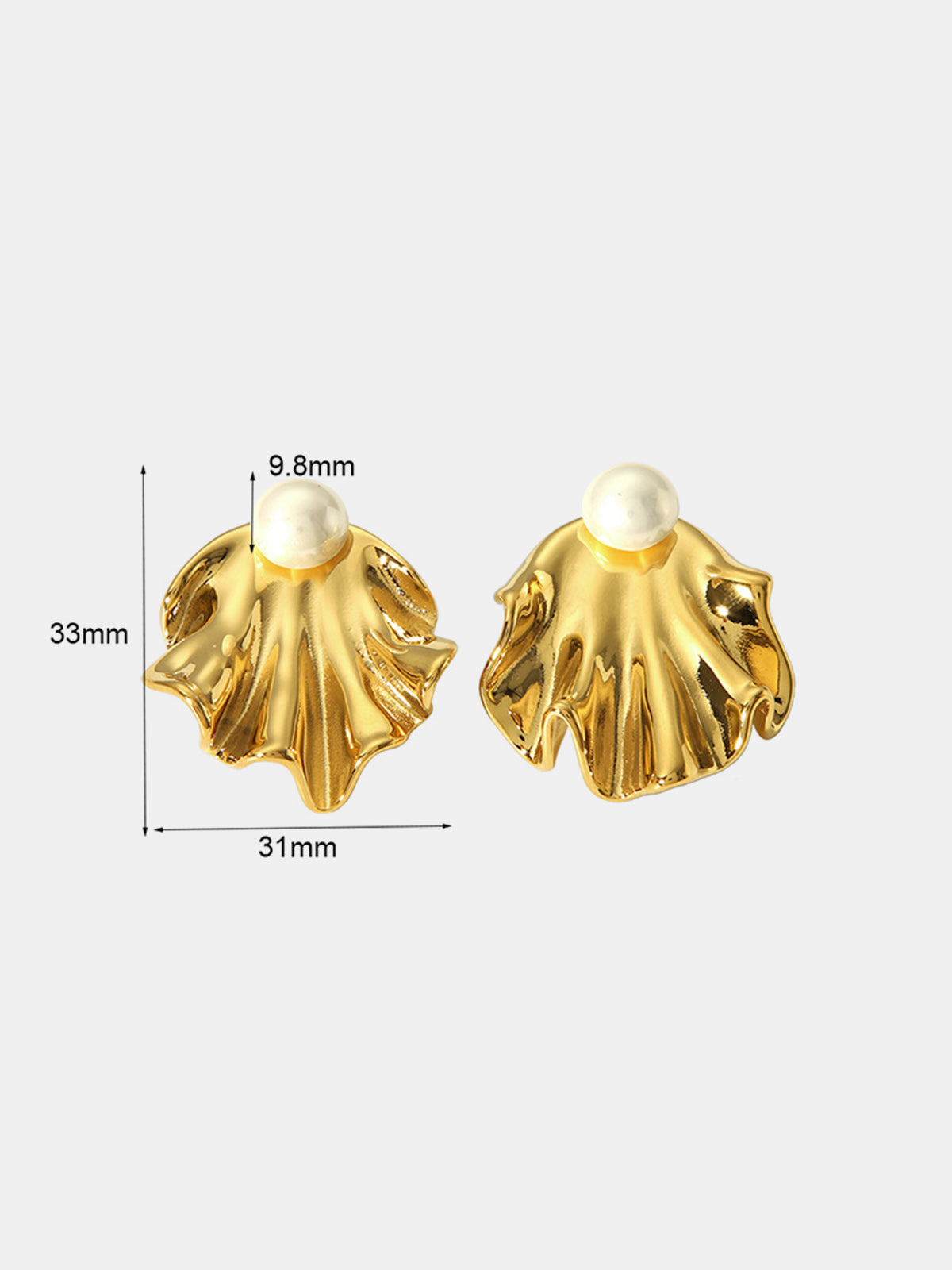 Pearl Shell Shaped Stud Earrings