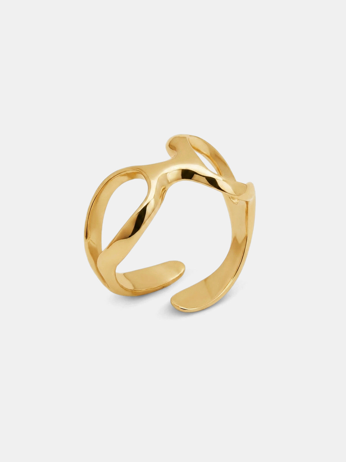 Minimalist Irregular Hollow Open Gold Ring