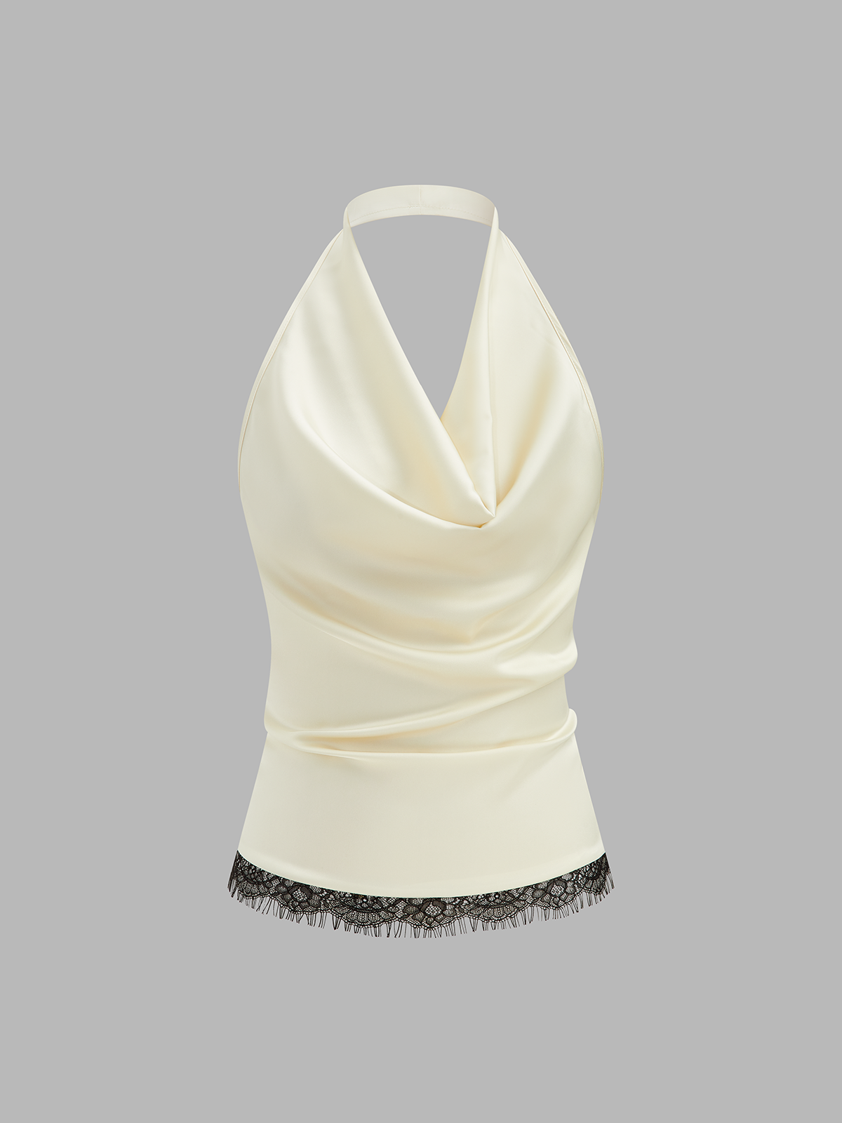 Set aus Satin-Top mit Spitzenbesatz und U-Boot-Ausschnitt und Meerjungfrauenrock