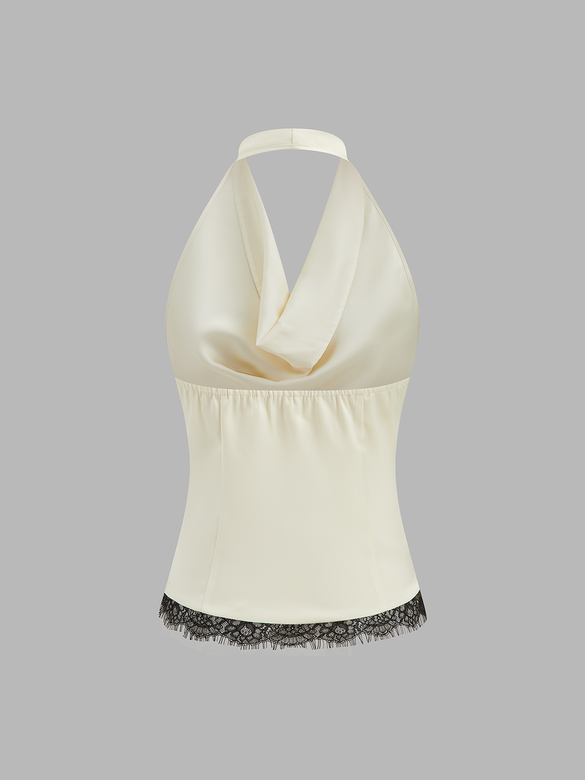 Set aus Satin-Top mit Spitzenbesatz und U-Boot-Ausschnitt und Meerjungfrauenrock