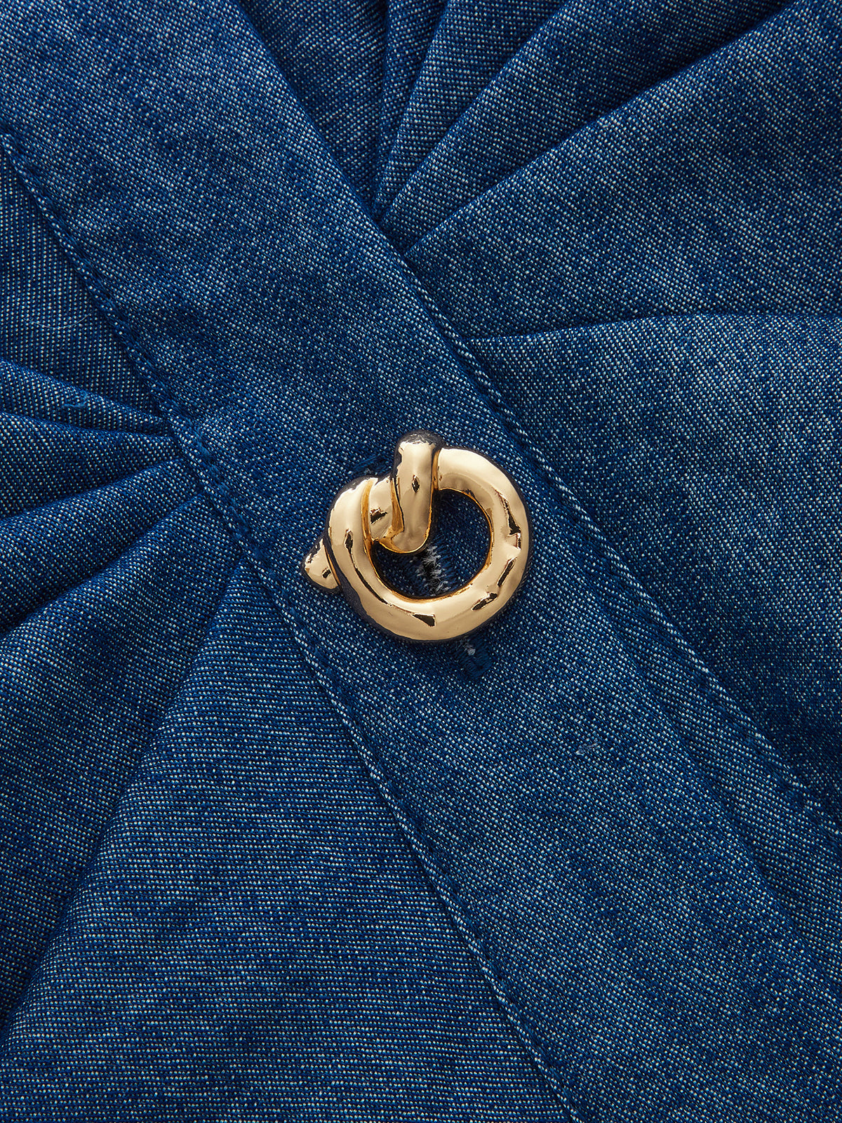 Ensemble haut court ruché licou et pantalon en similicuir denim