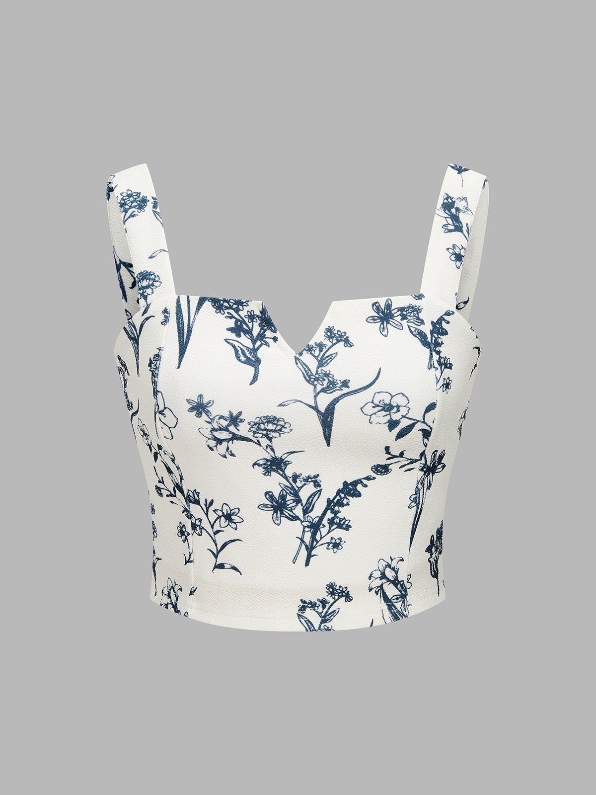 Kurzes Cami-Top mit Blumenmuster und Hose mit weitem Bein