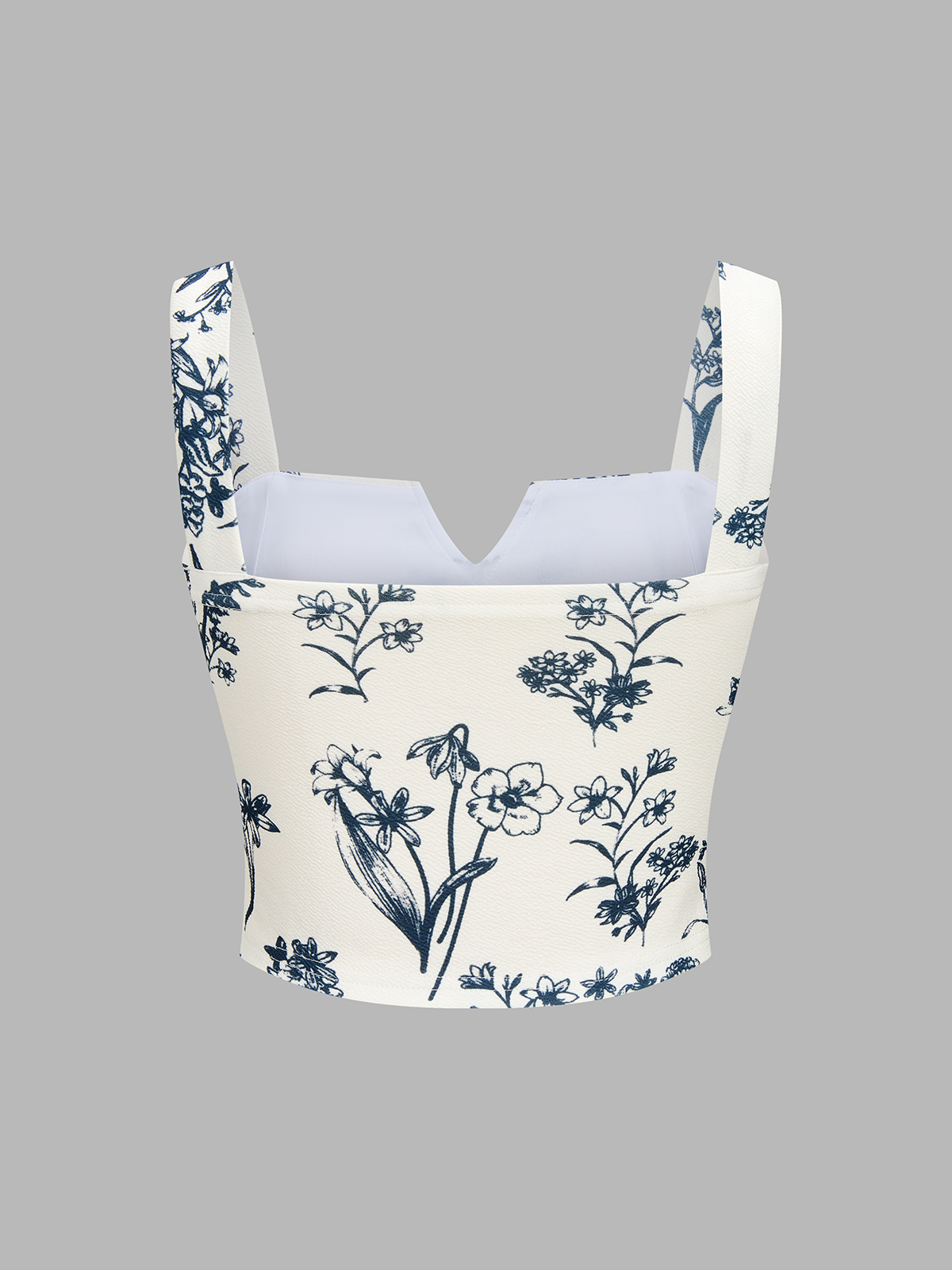 Kurzes Cami-Top mit Blumenmuster und Hose mit weitem Bein
