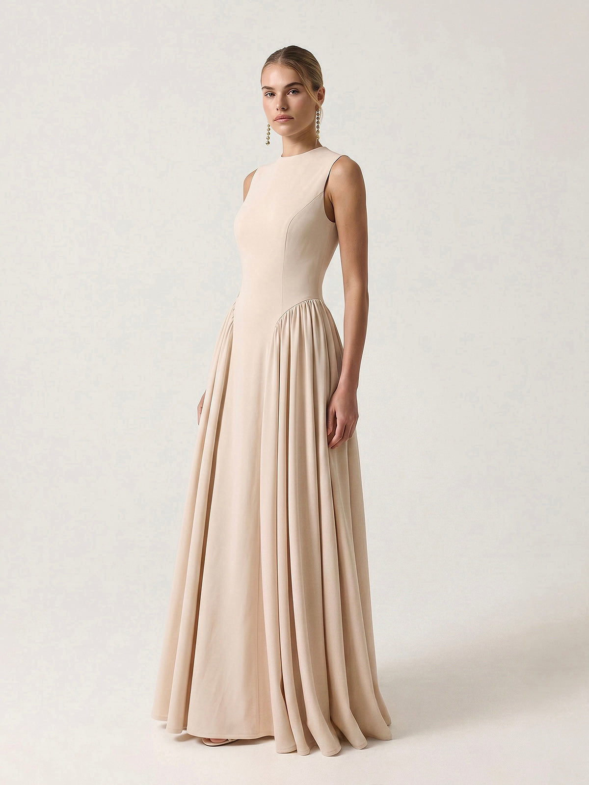 Sleeveless A-Line Maxi Dress