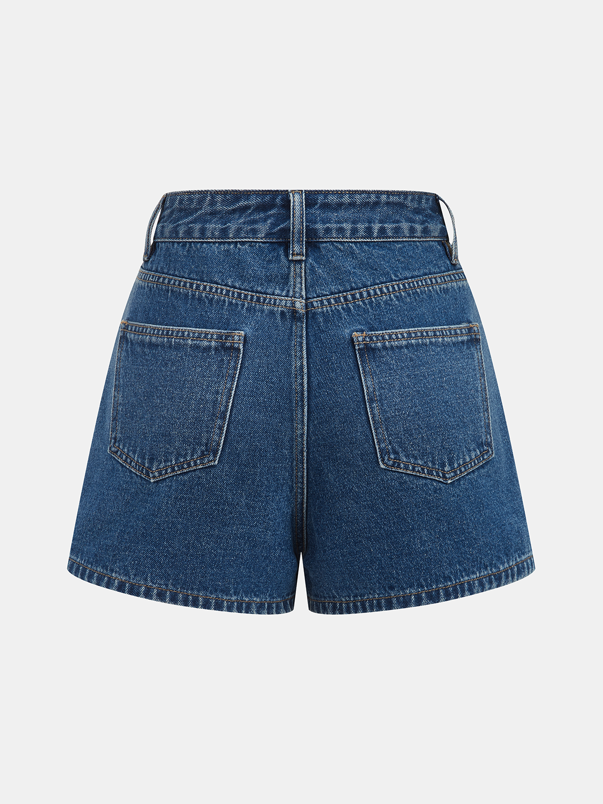 Asymmetrische Knopf-Jeansshorts