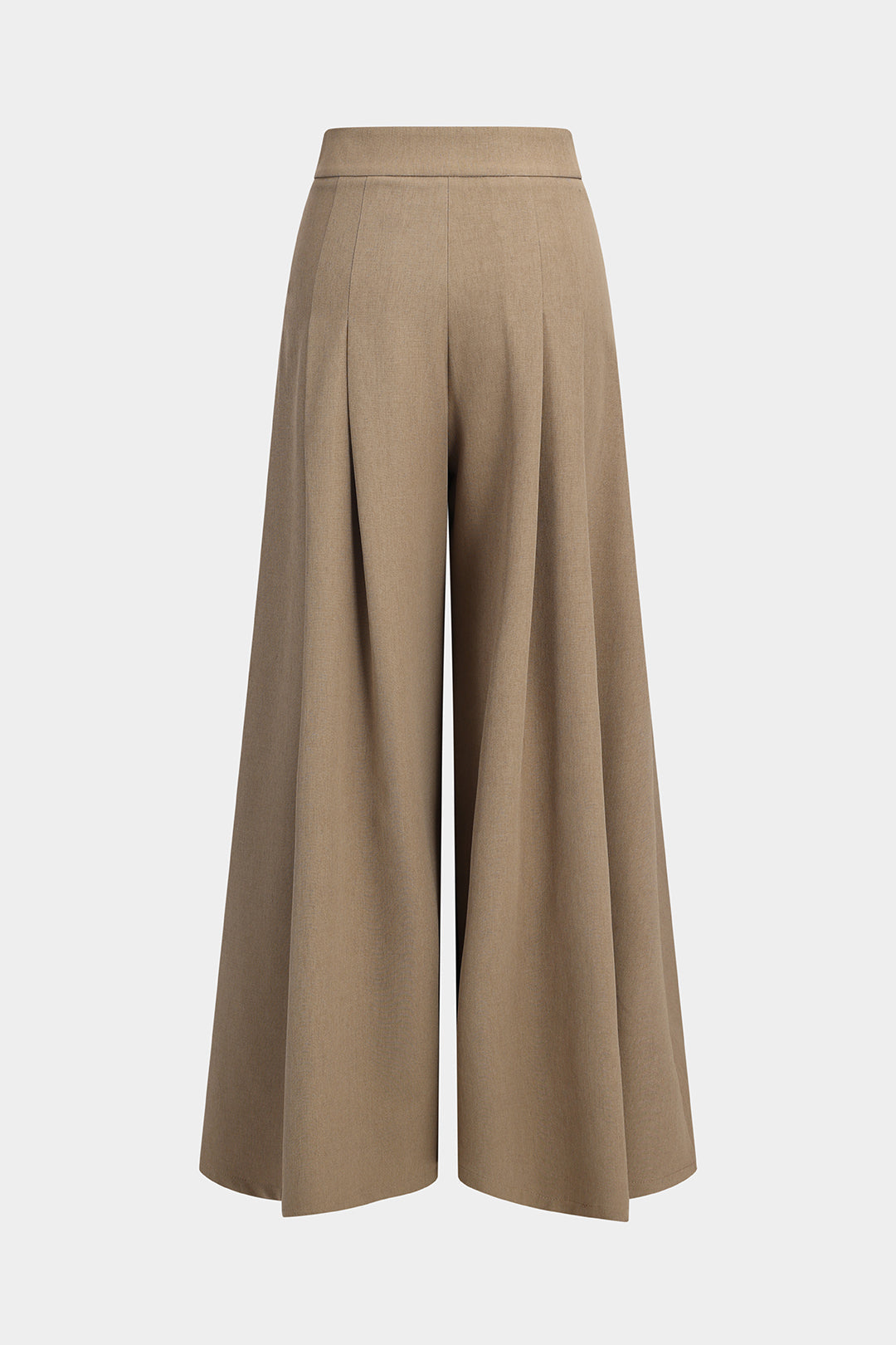 Metallic Button High Waist Wide Leg Ruched Trousers