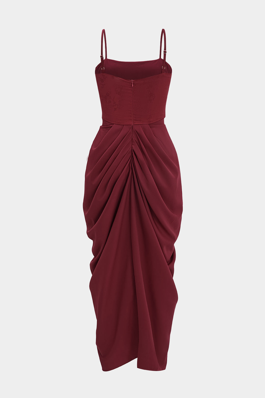 Satin Ruched Slip Sleeveless Maxi Dress