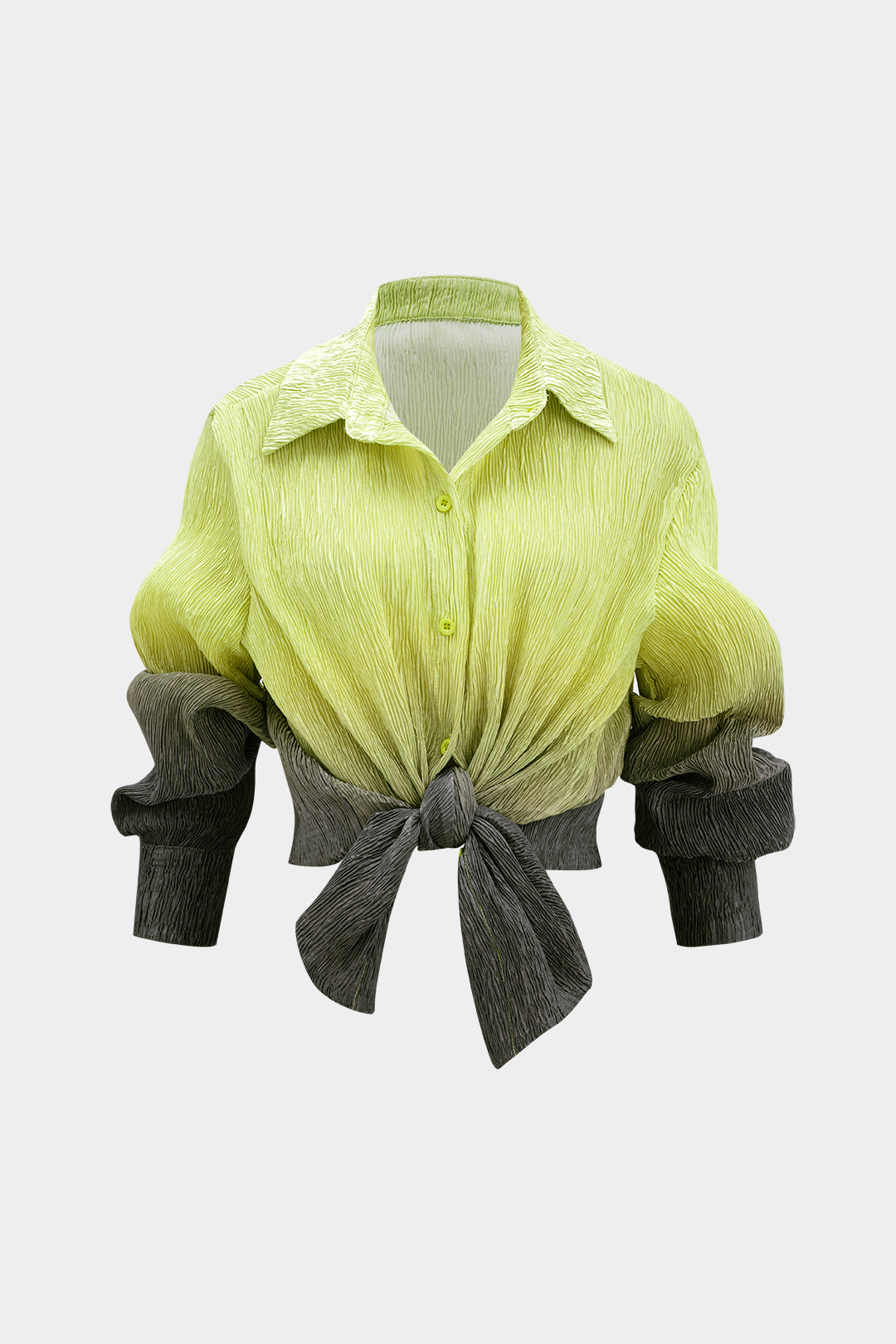 Ombre Print Pleated Shirt And Trousers Set