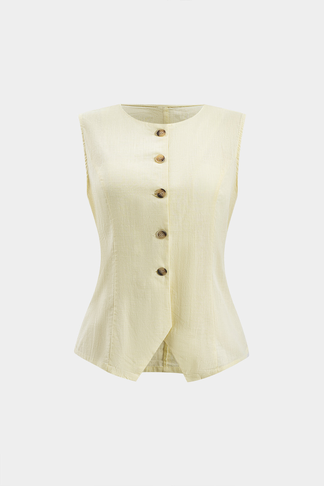 Button Detail Vest And Shorts Set