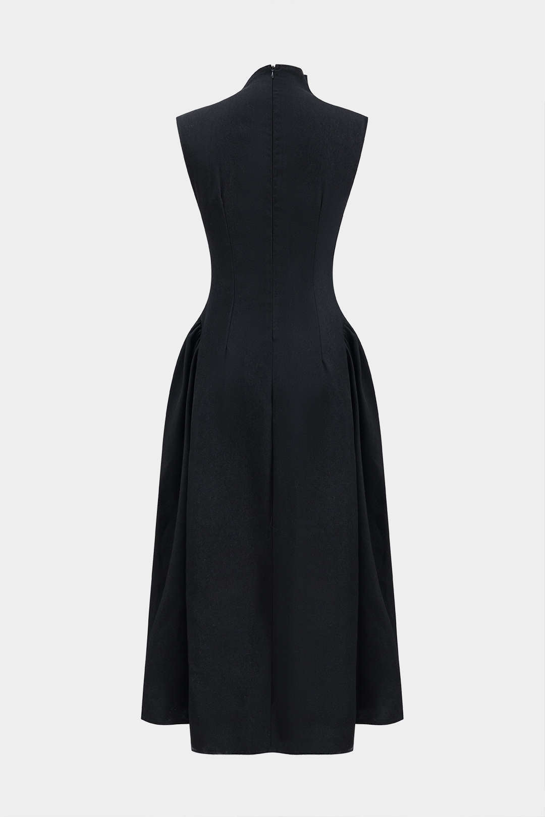 Metallic Decor Zipper Sleeveless Maxi Dress