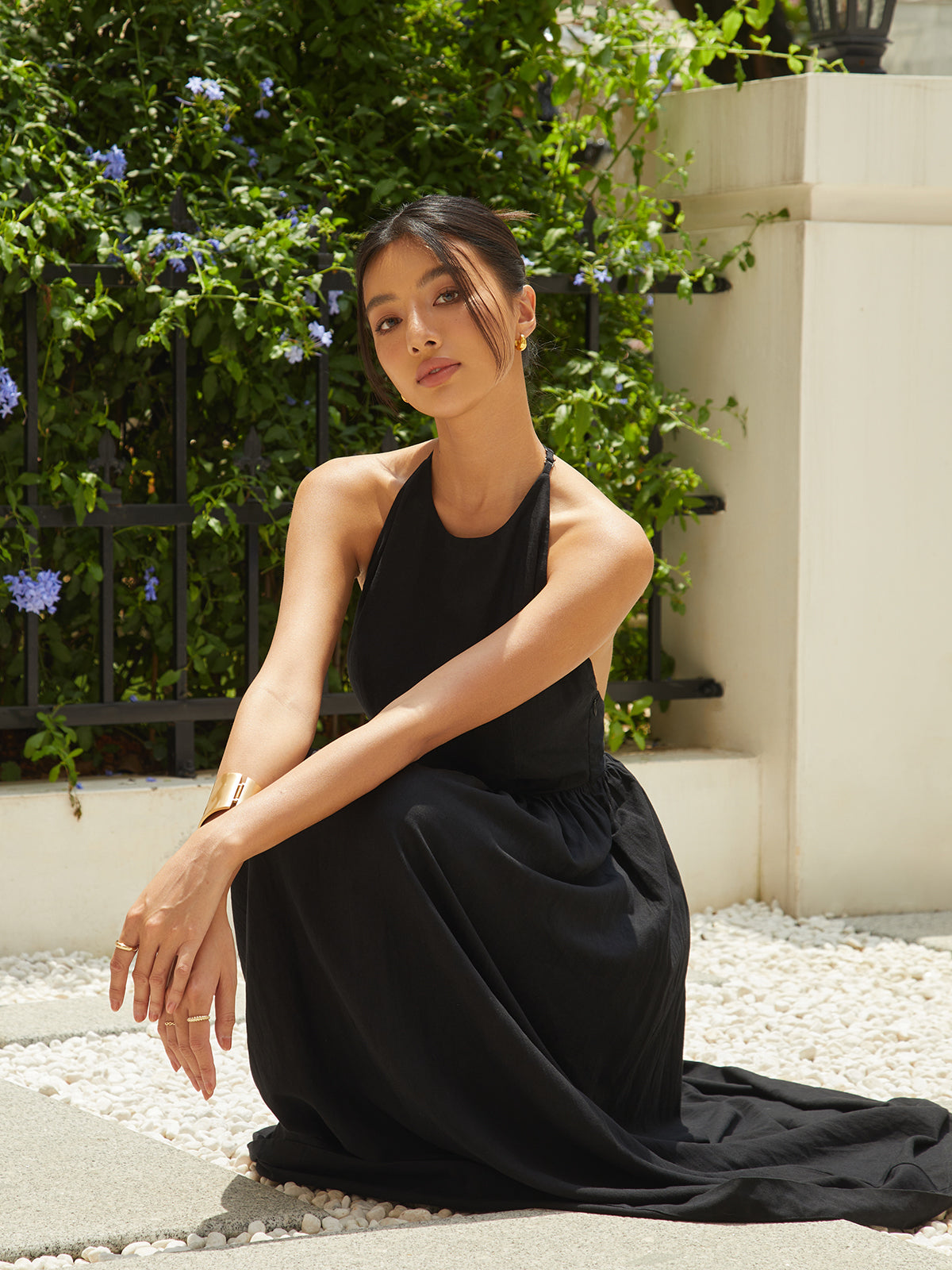 Robe longue dos nu unie