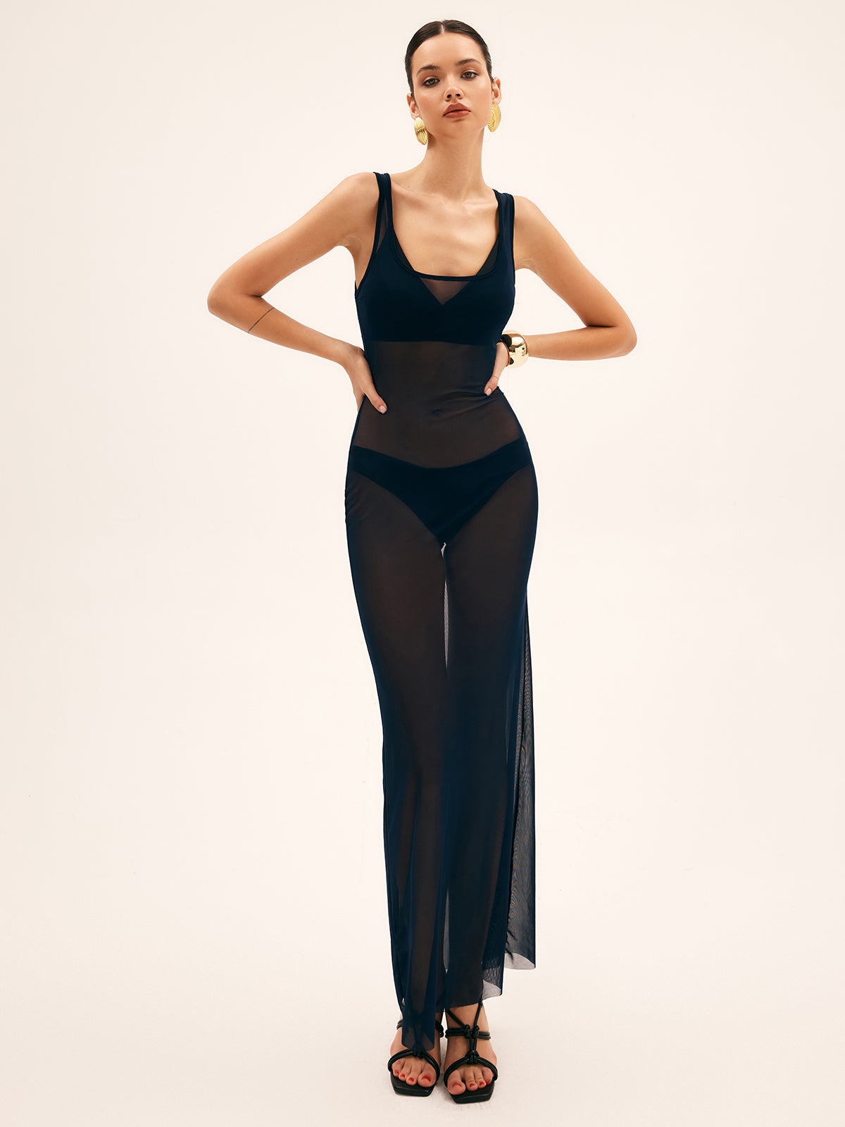 Cache-maillot en maille transparente 