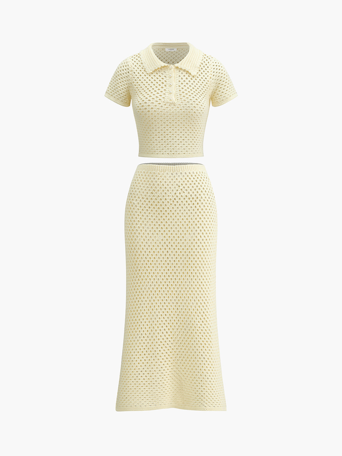 Ensemble jupe midi tricotée et perlée 