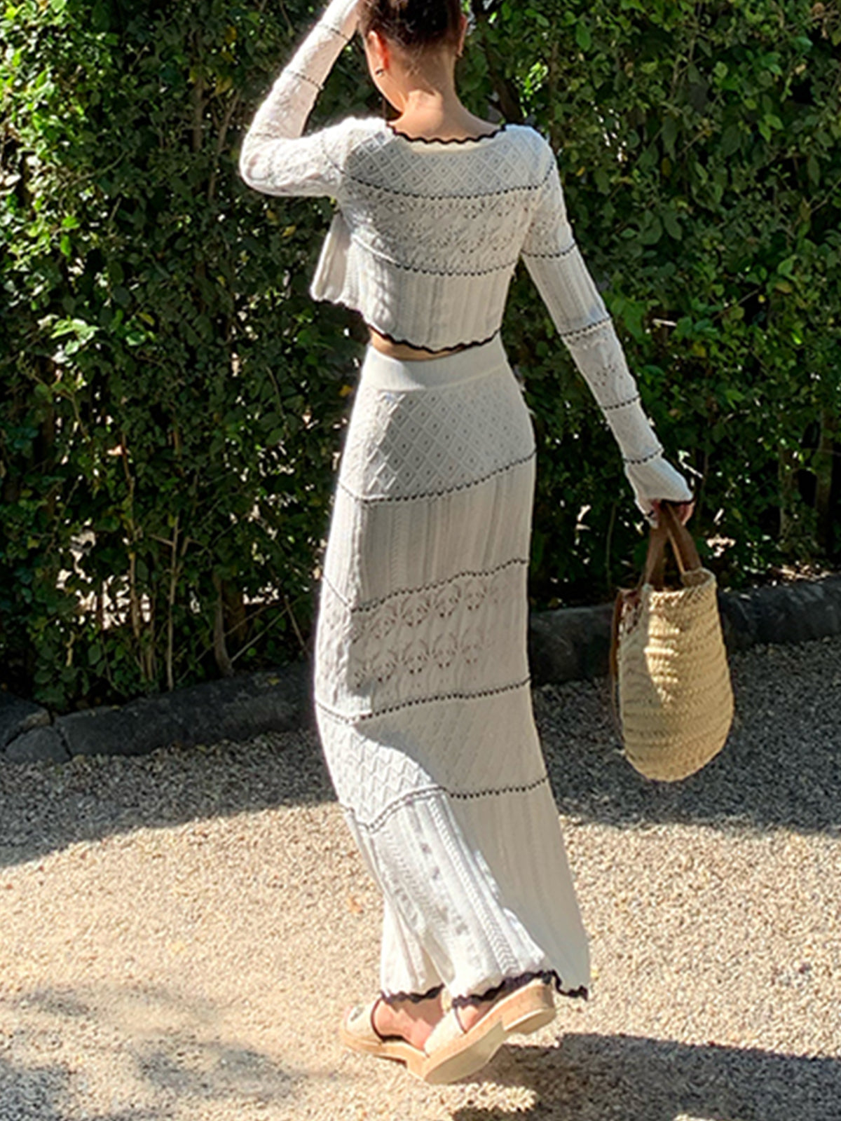 Gilet en maille à bordure contrastée 