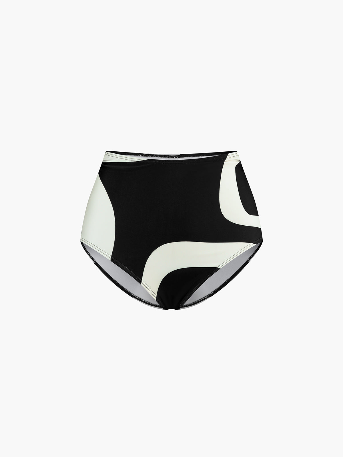 Zweifarbiges Bikini-Set mit asymmetrischem Ausschnitt