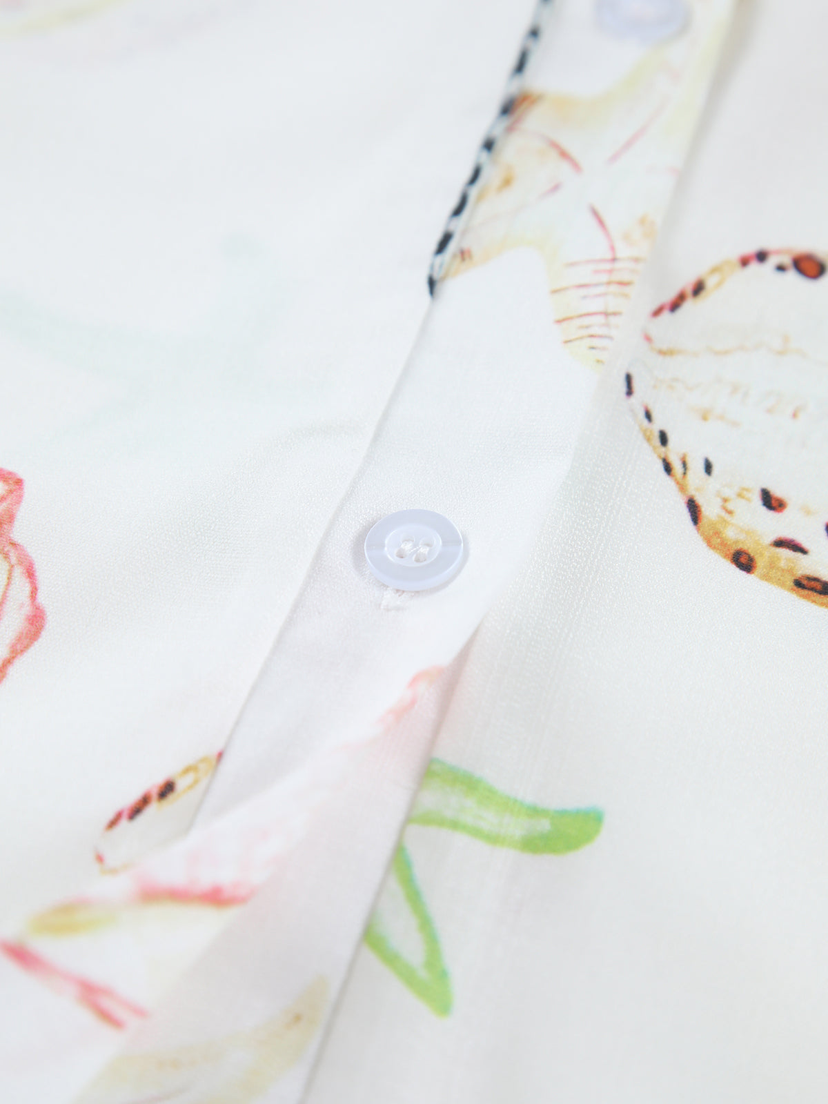 Robe longue boutonnée à ceinture et imprimé de vie marine 