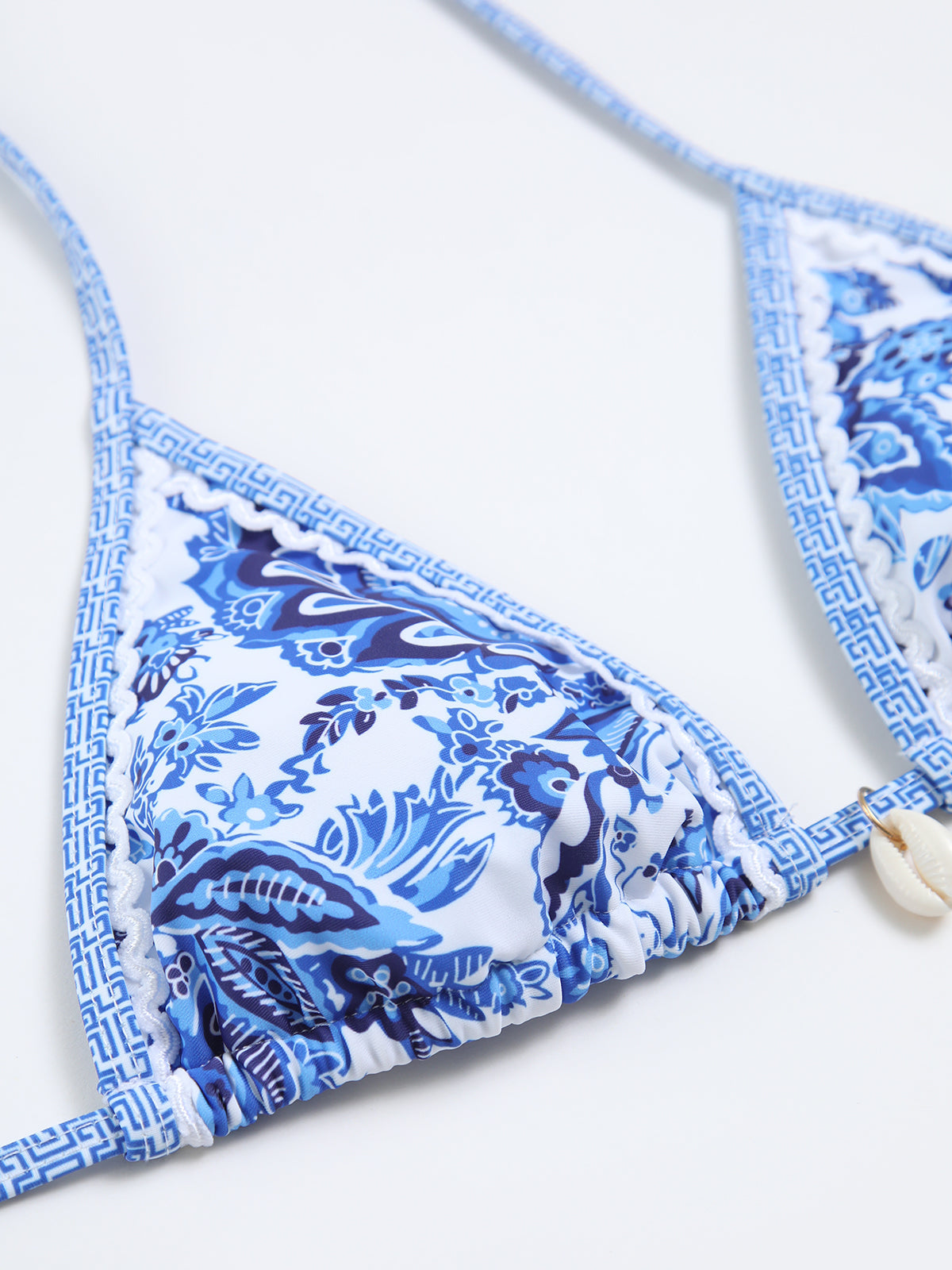 Bedrucktes Neckholder-Bikini-Set mit Knoten