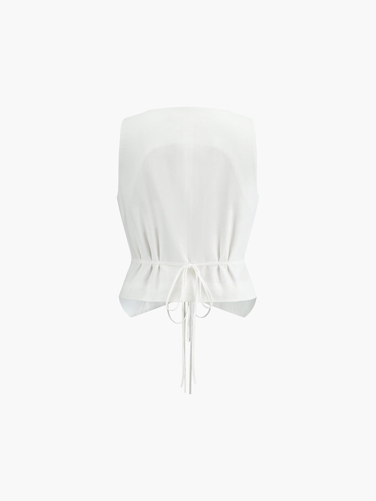 Gilet en coton et lin avec détail de cravate 