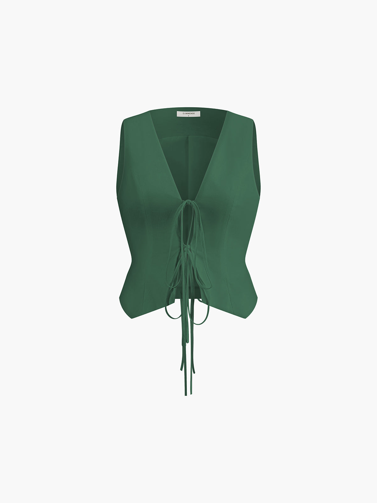 Gilet en coton et lin avec détail de cravate 