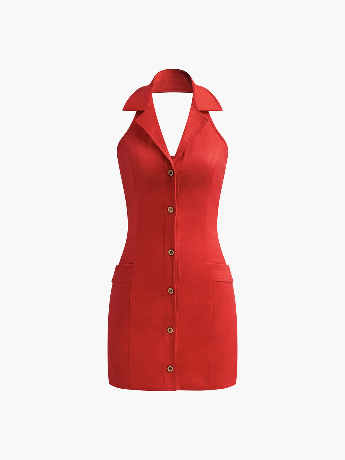 Robe dos nu boutonnée sur le devant