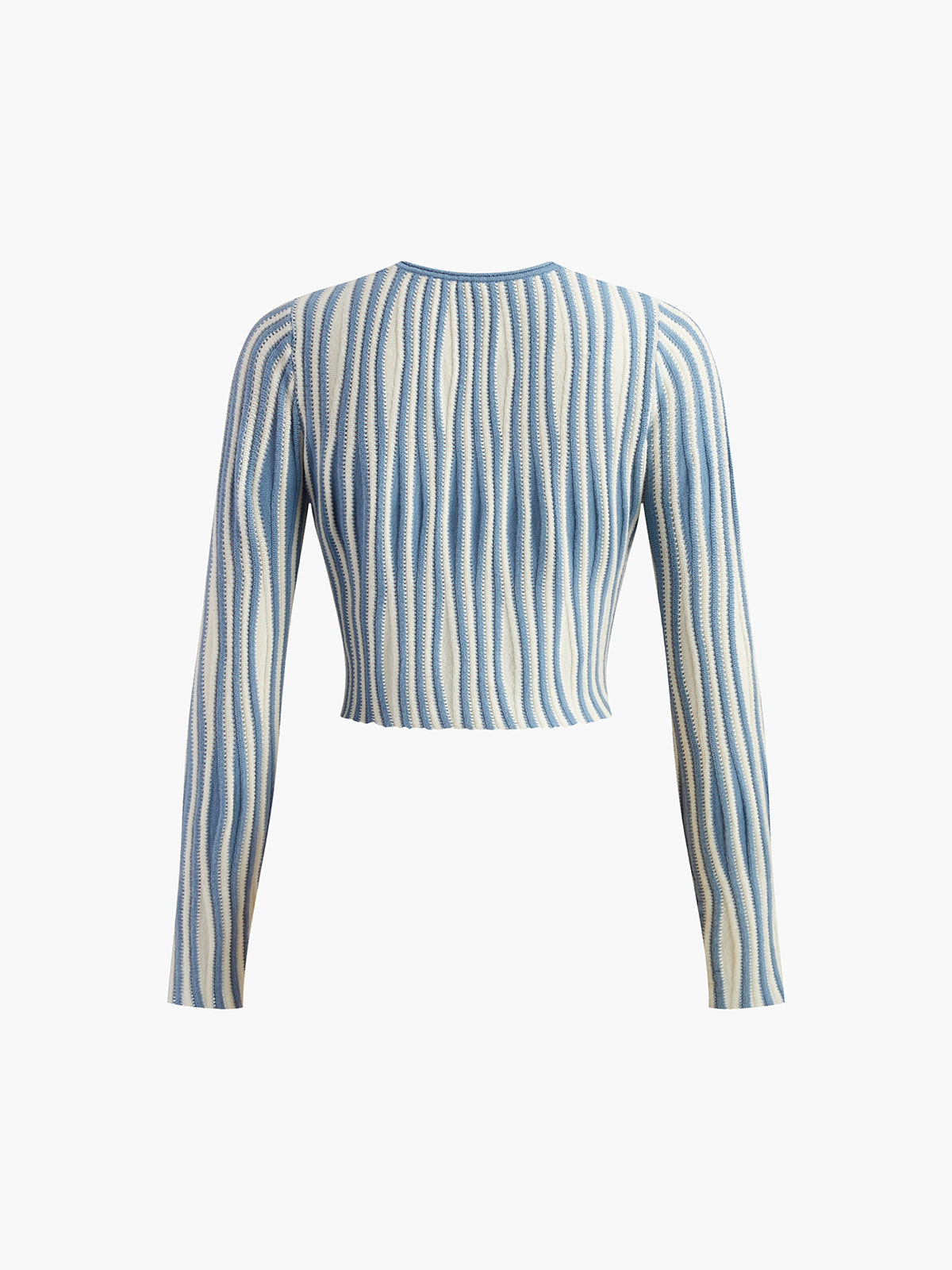 Gilet en maille à fines rayures et lacets 