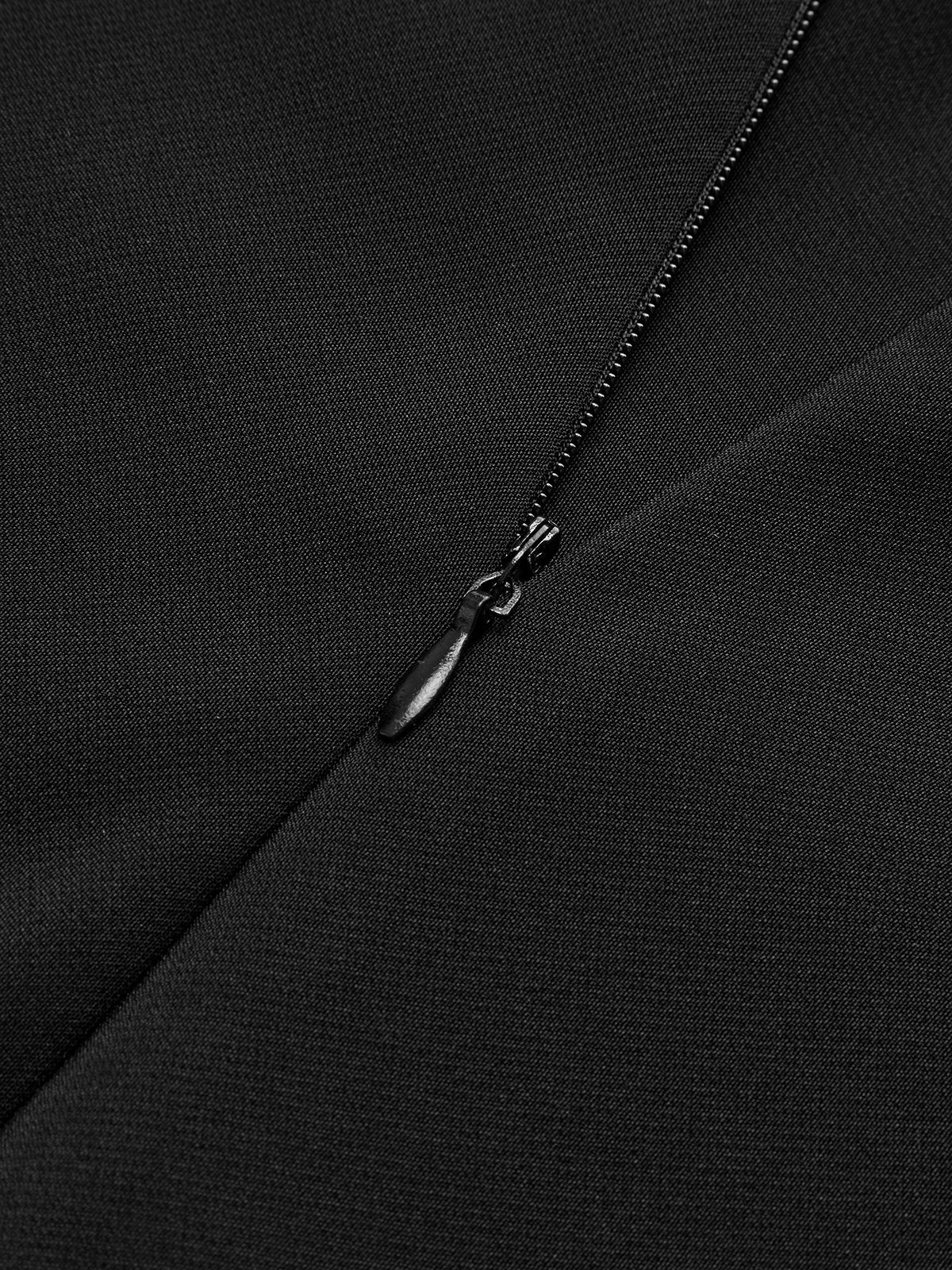 Contrast Trim Knotted Zipper Dress