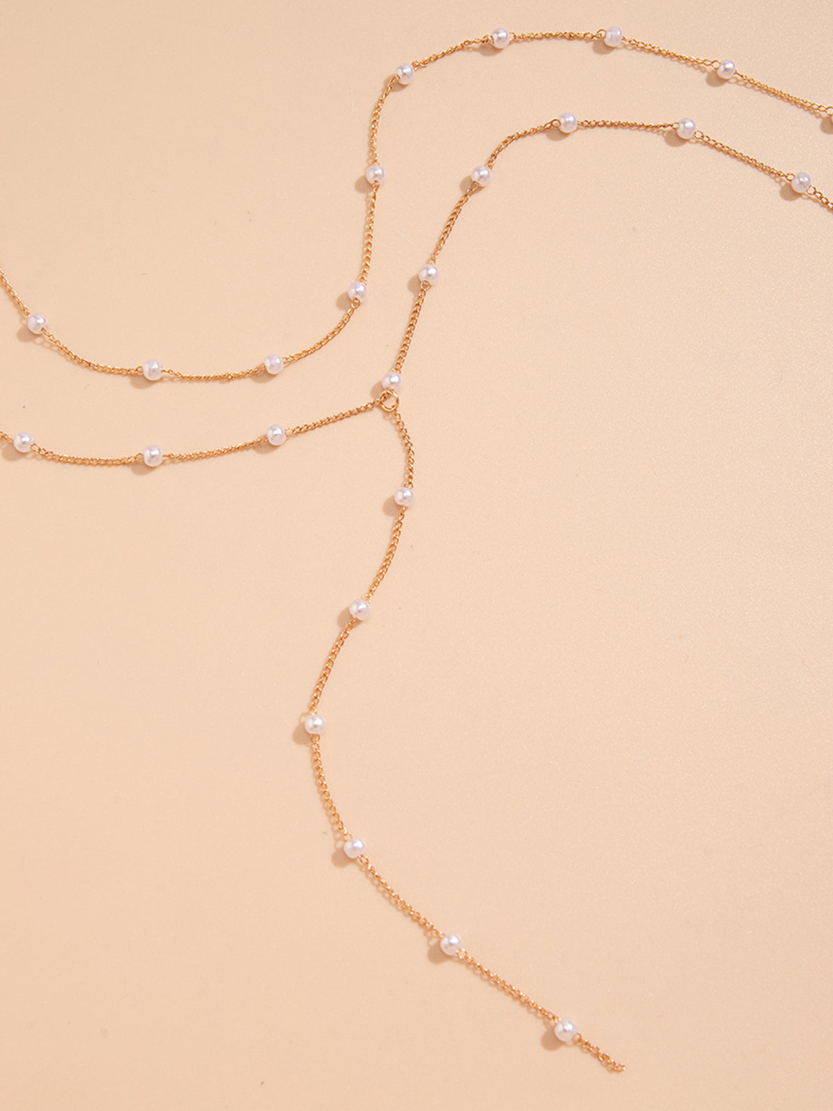 Handgefertigte, vergoldete Perlenkette 