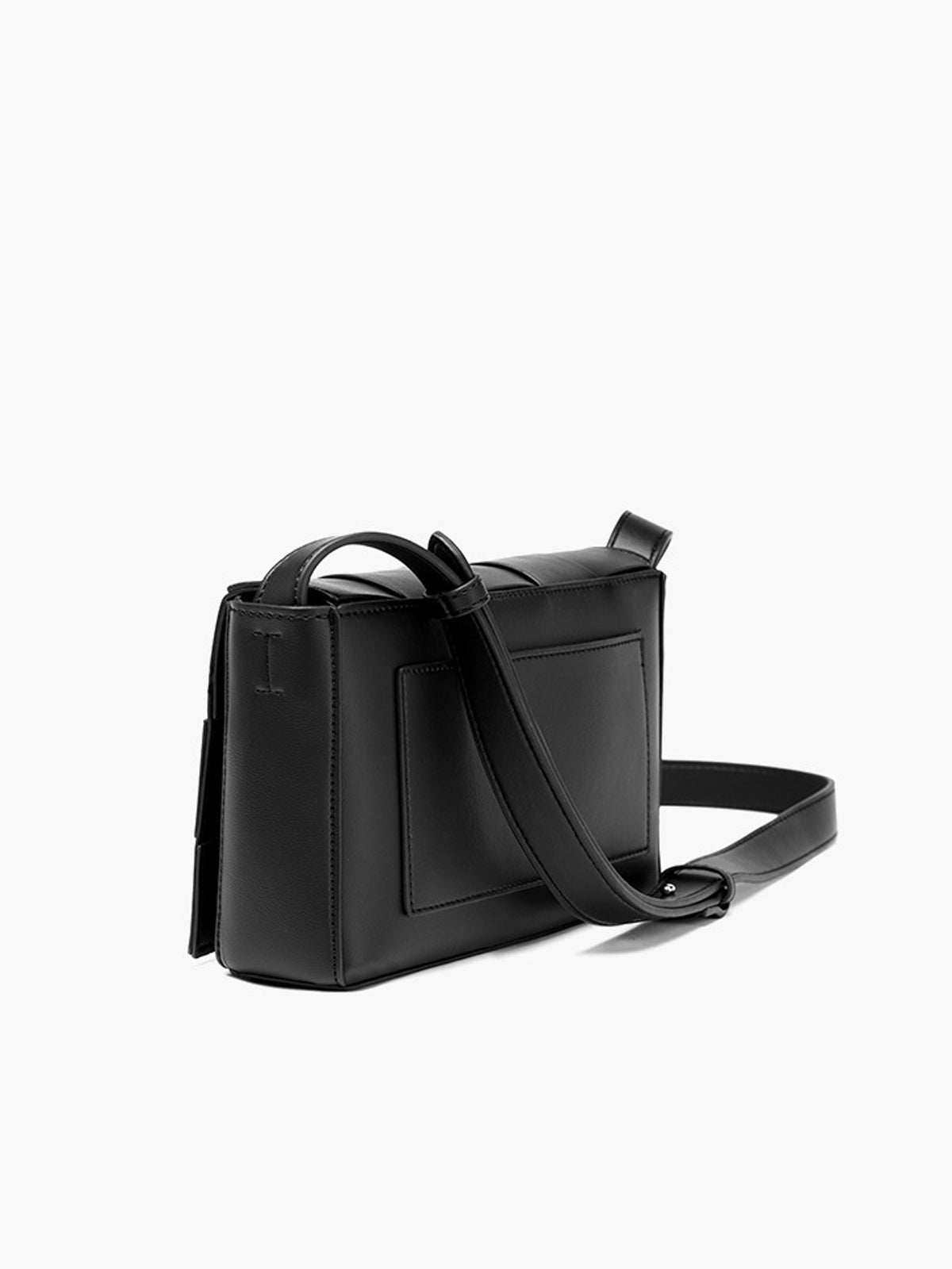 Sac bandoulière tissé noir 