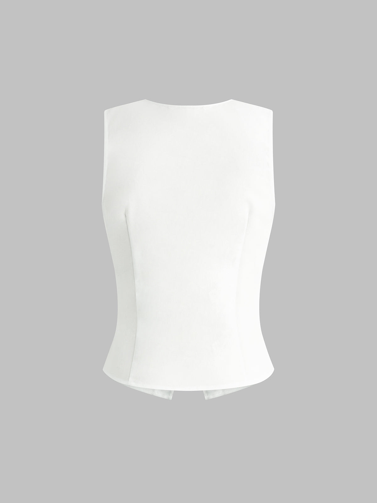 Débardeur boutonné en lin mélangé 