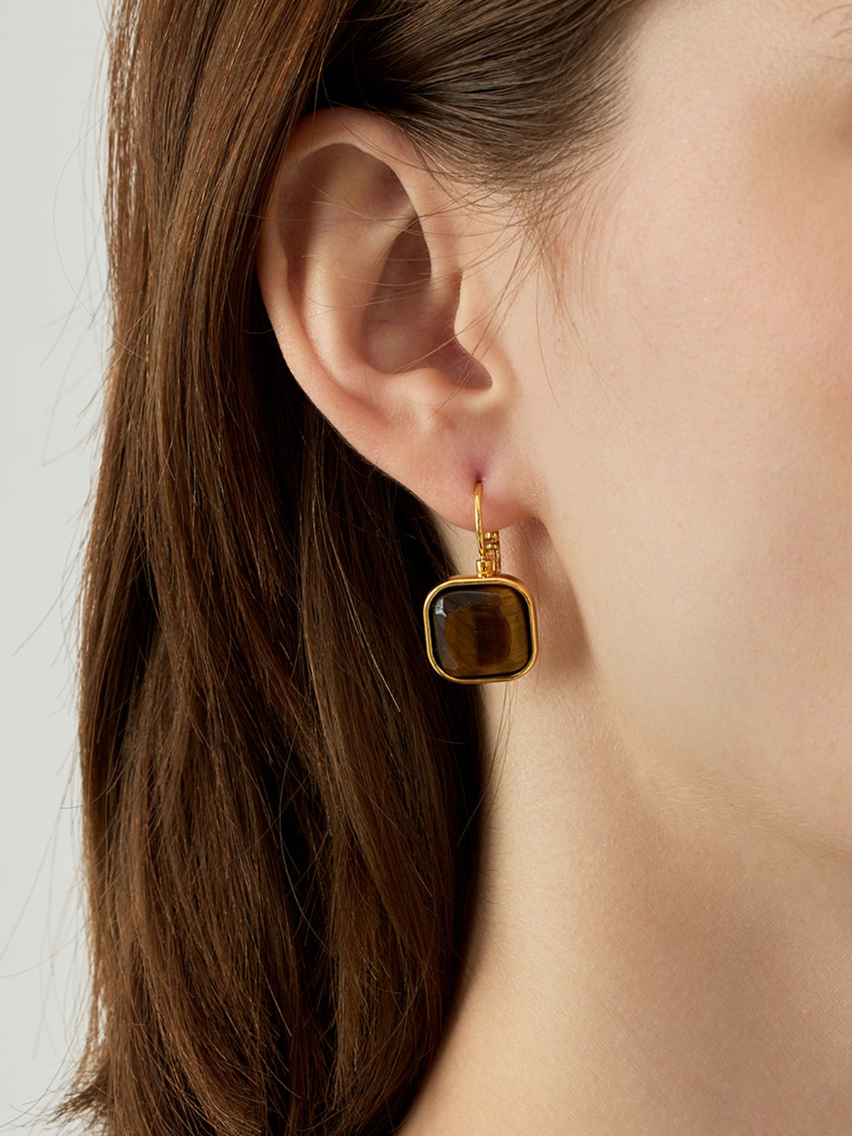 Vintage quadratische französische Hakenohrringe 