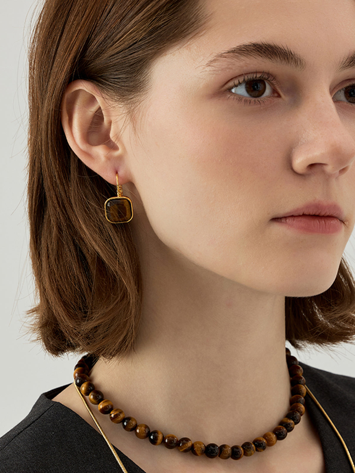 Vintage quadratische französische Hakenohrringe 