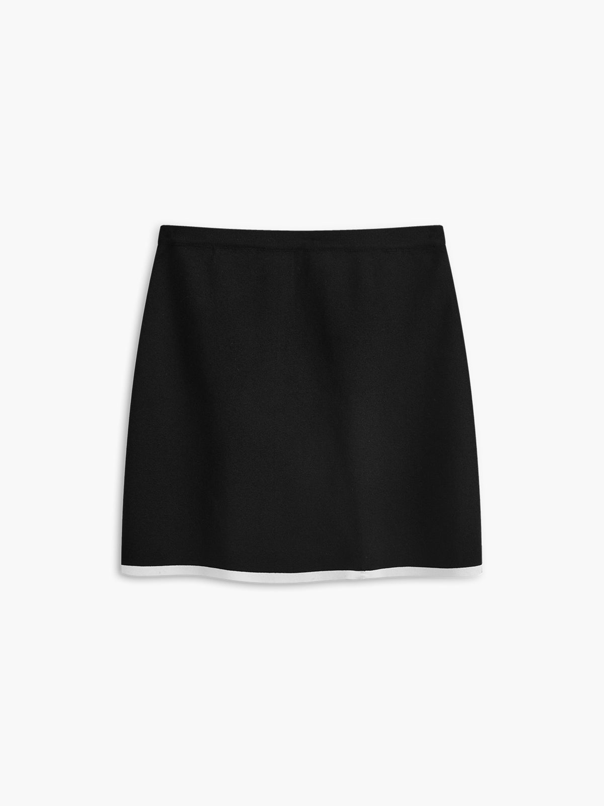 Ensemble jupe sans manches à boutons sur le devant et bordure contrastée 