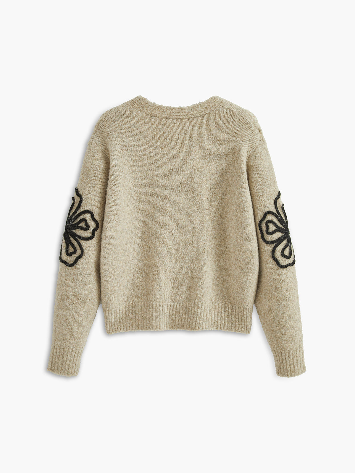 Gilet à col en V orné de fleurs