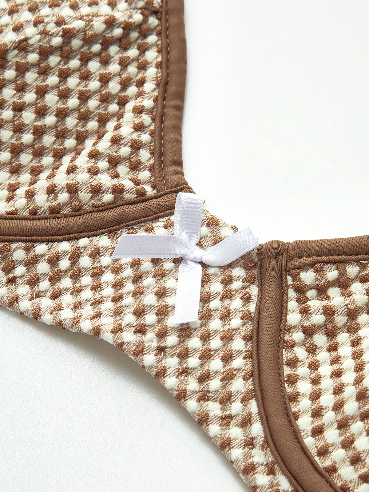 Bikini-Set mit kontrastierendem Karomuster 