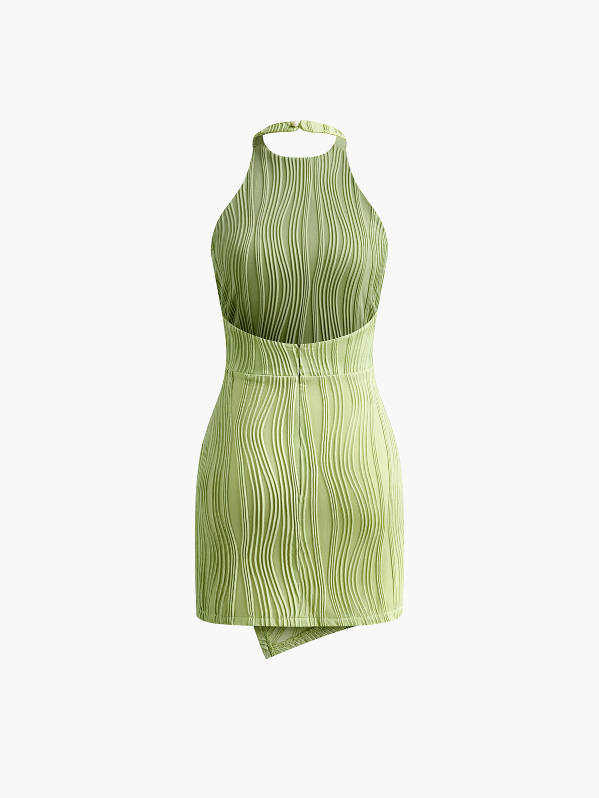 Robe courte dos nu texturée à bretelles 