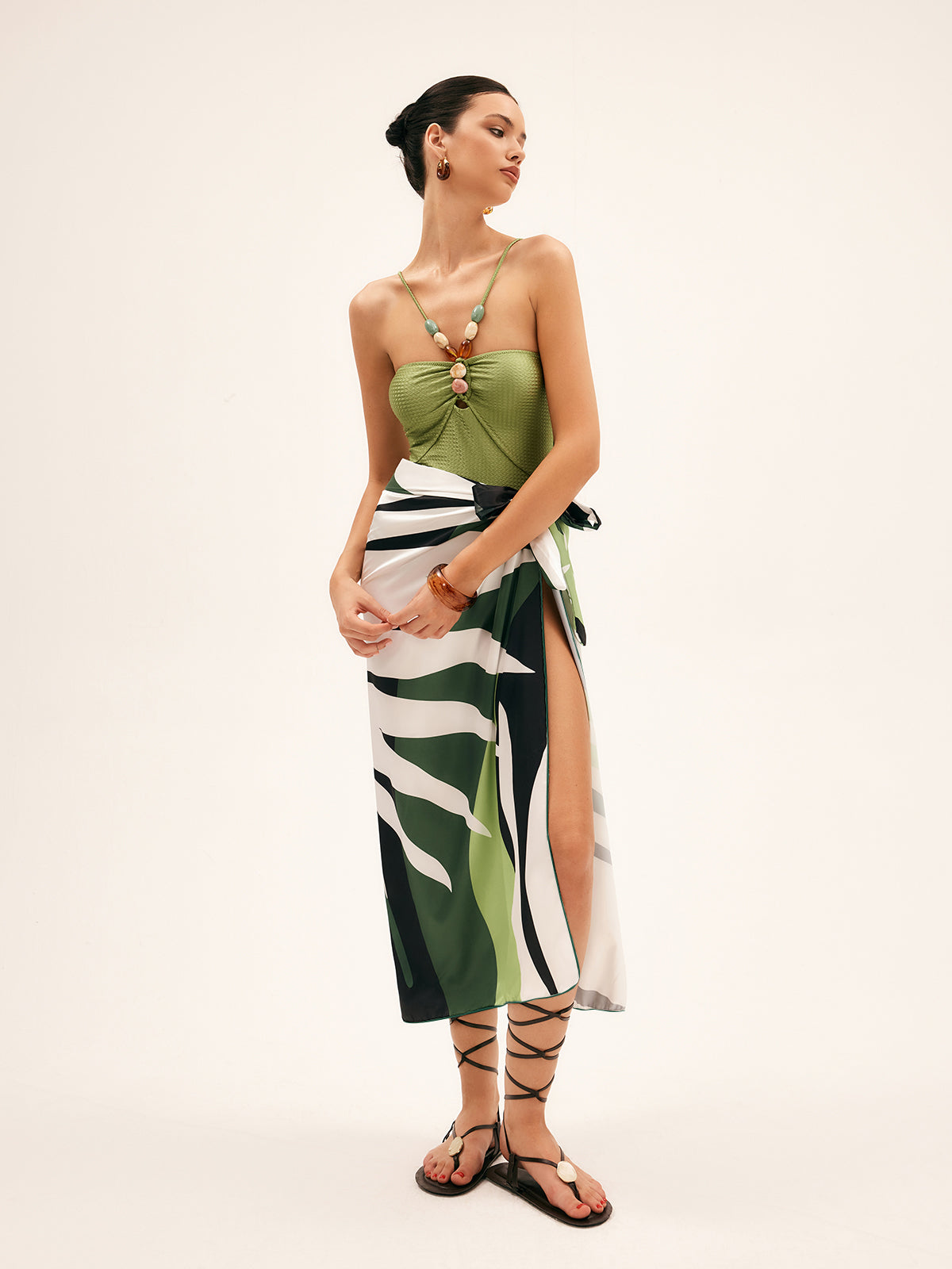 Cache-maillot imprimé forêt tropicale 