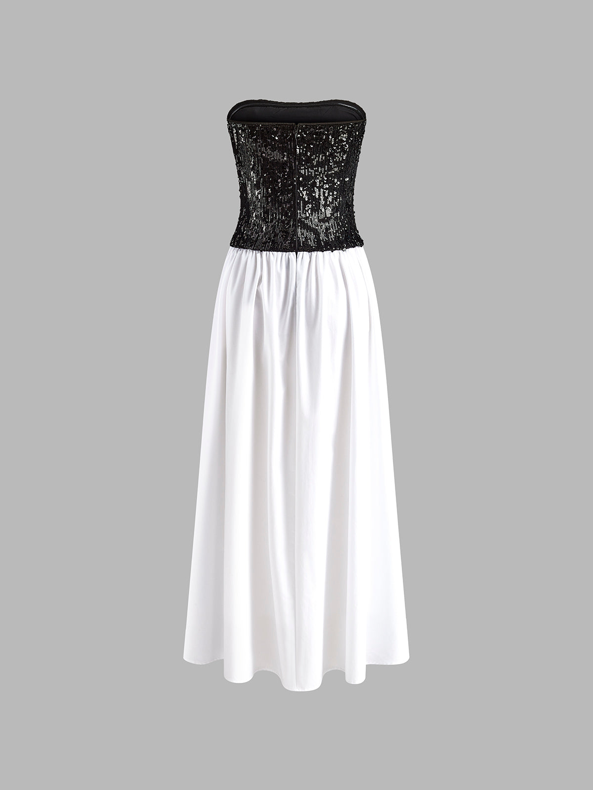 Robe longue tube plissée à sequins