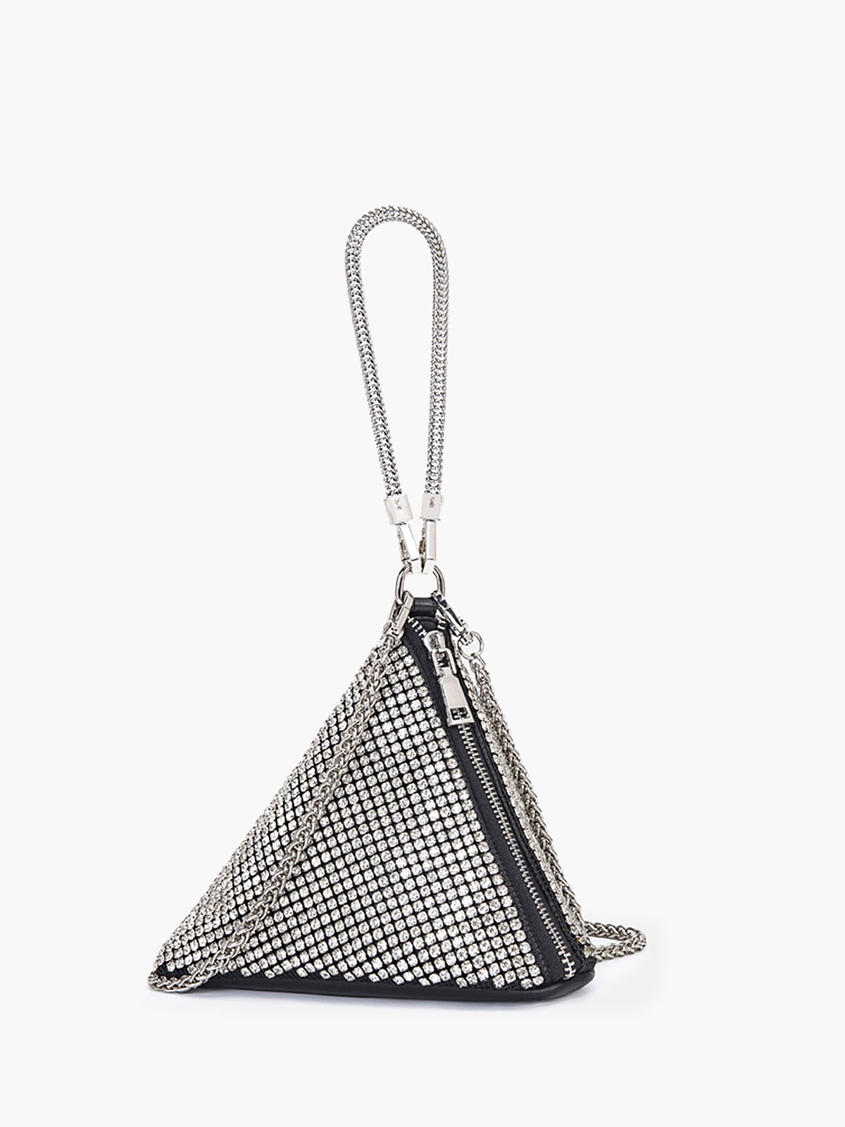 Mini sac triangulaire en strass 