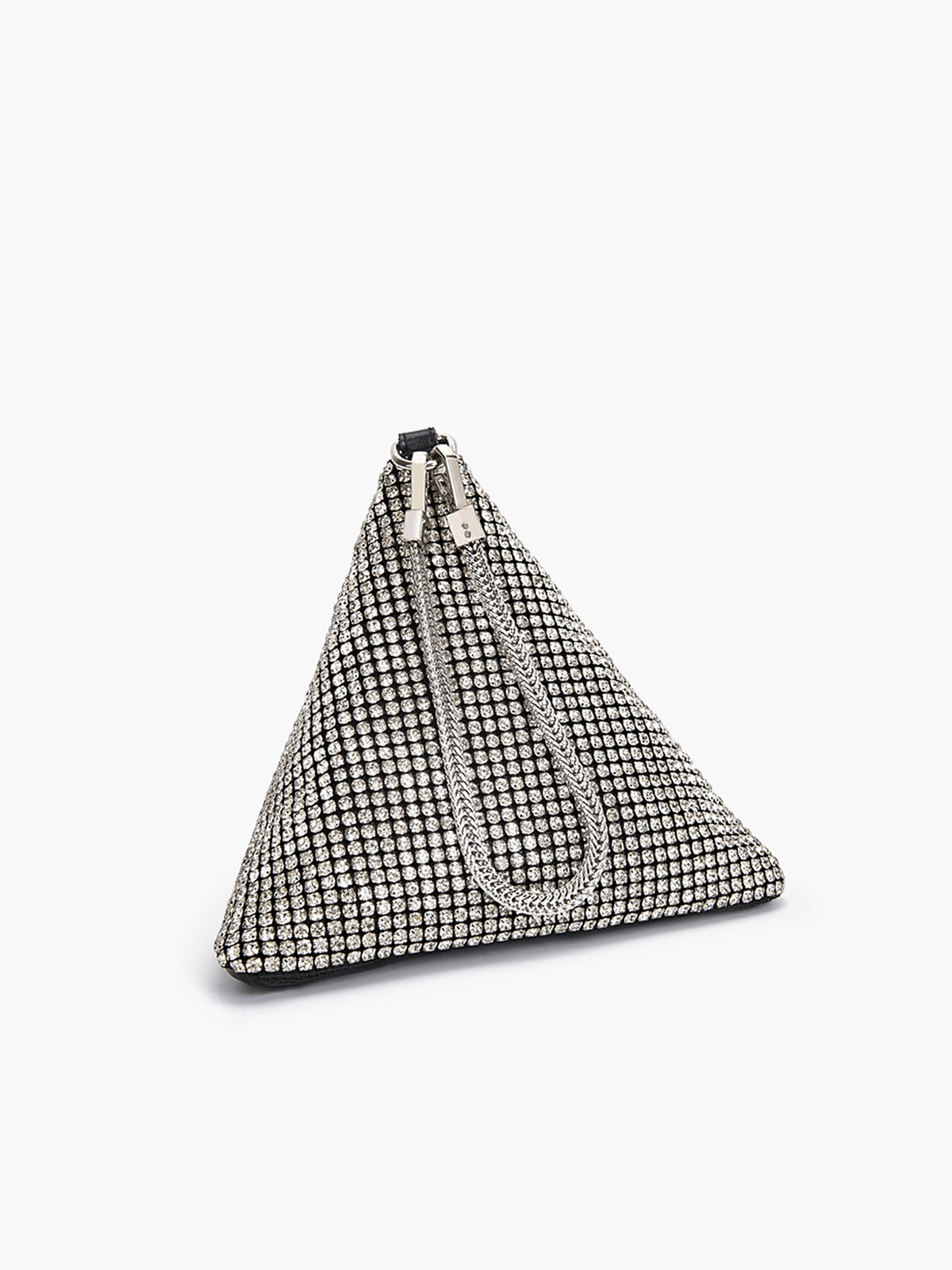 Mini sac triangulaire en strass 